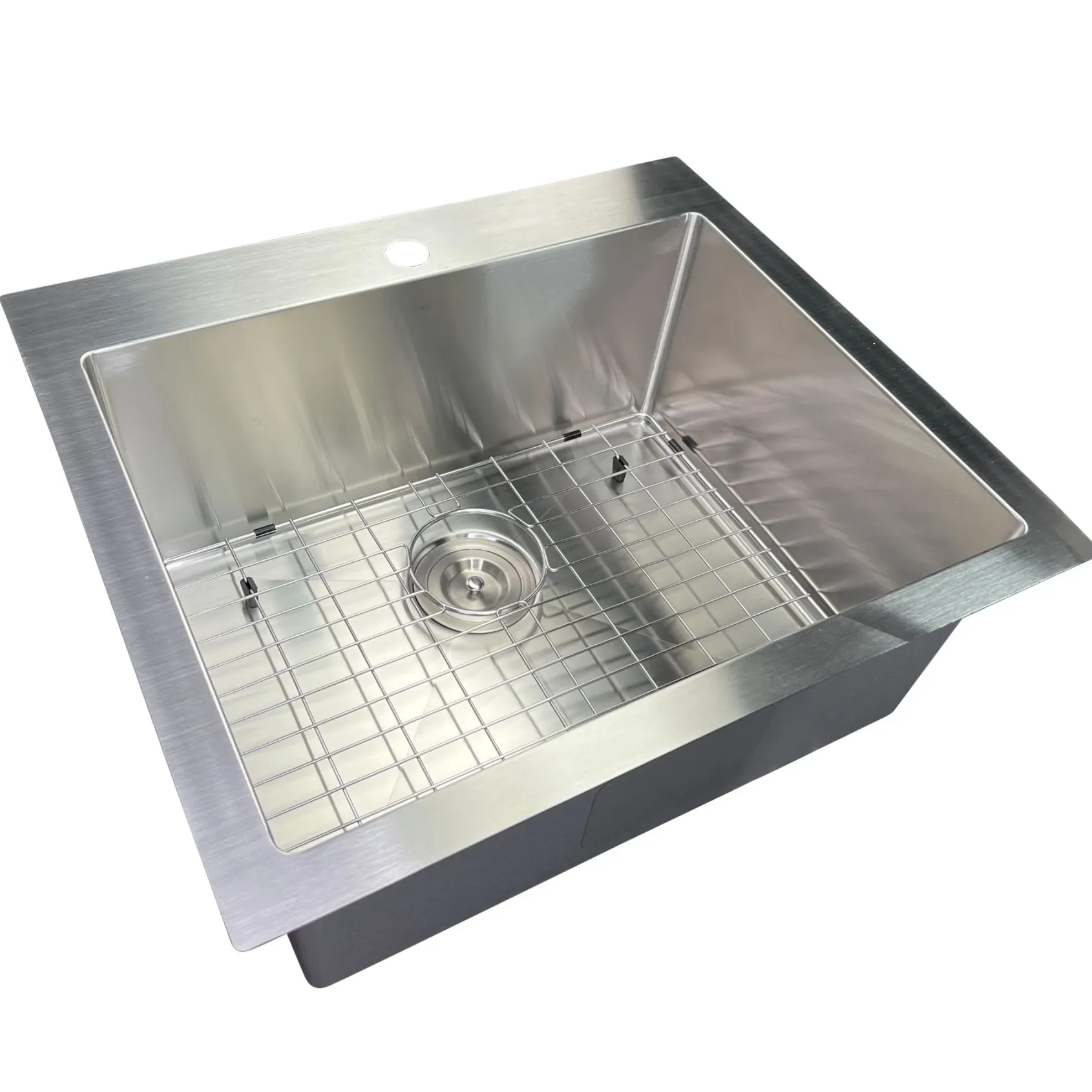 Nantucket Sinks Pro Series 25" Drop In/Topmount 304 Stainless Steel Kitchen Sink with Accessories, 16 Gauge, SR2522-16