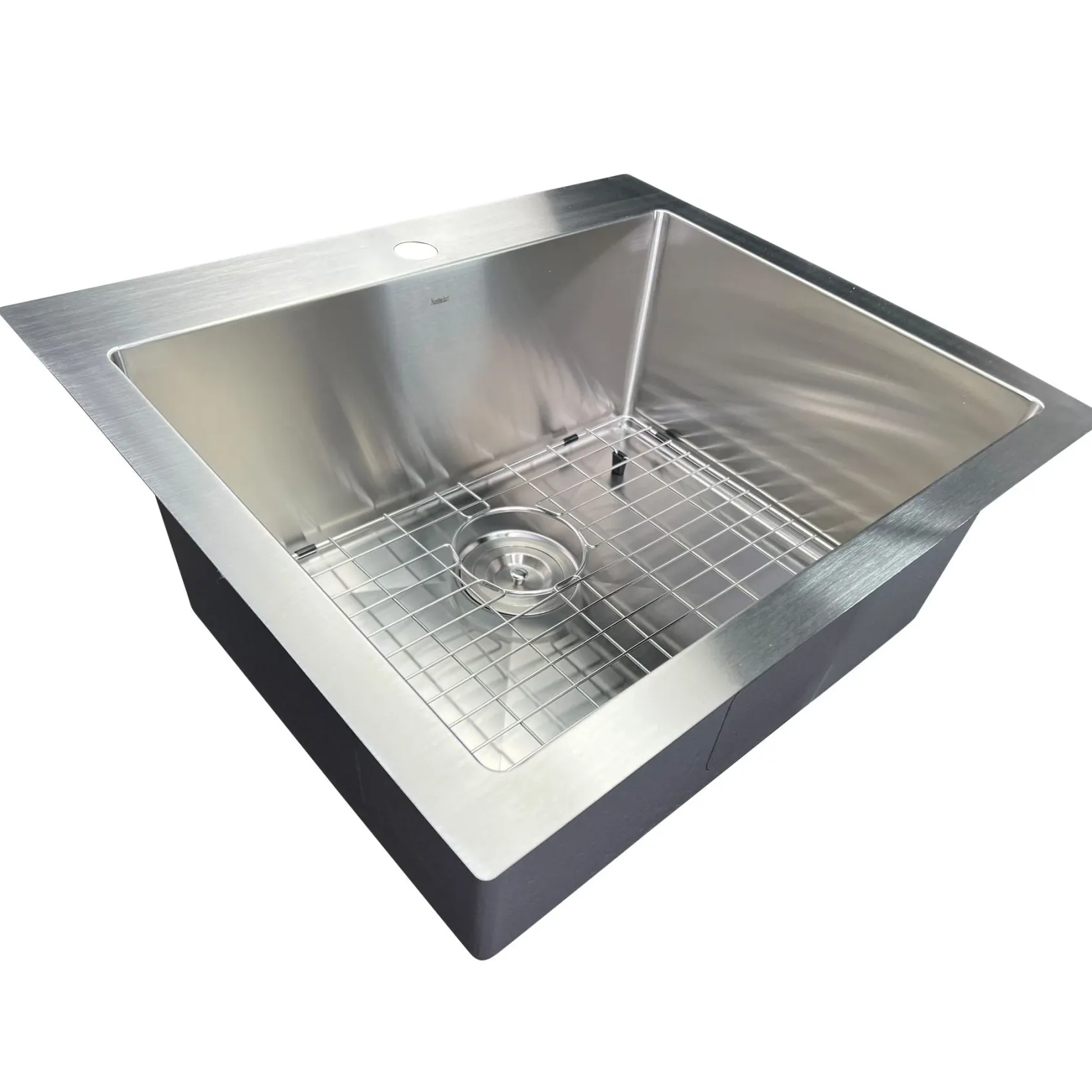 Nantucket Sinks Pro Series 25" Drop In/Topmount 304 Stainless Steel Kitchen Sink with Accessories, 16 Gauge, SR2522-16
