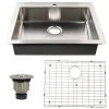 Nantucket Sinks Pro Series 25" Drop In/Topmount 304 Stainless Steel Kitchen Sink with Accessories, 16 Gauge, SR2522-5.5-16