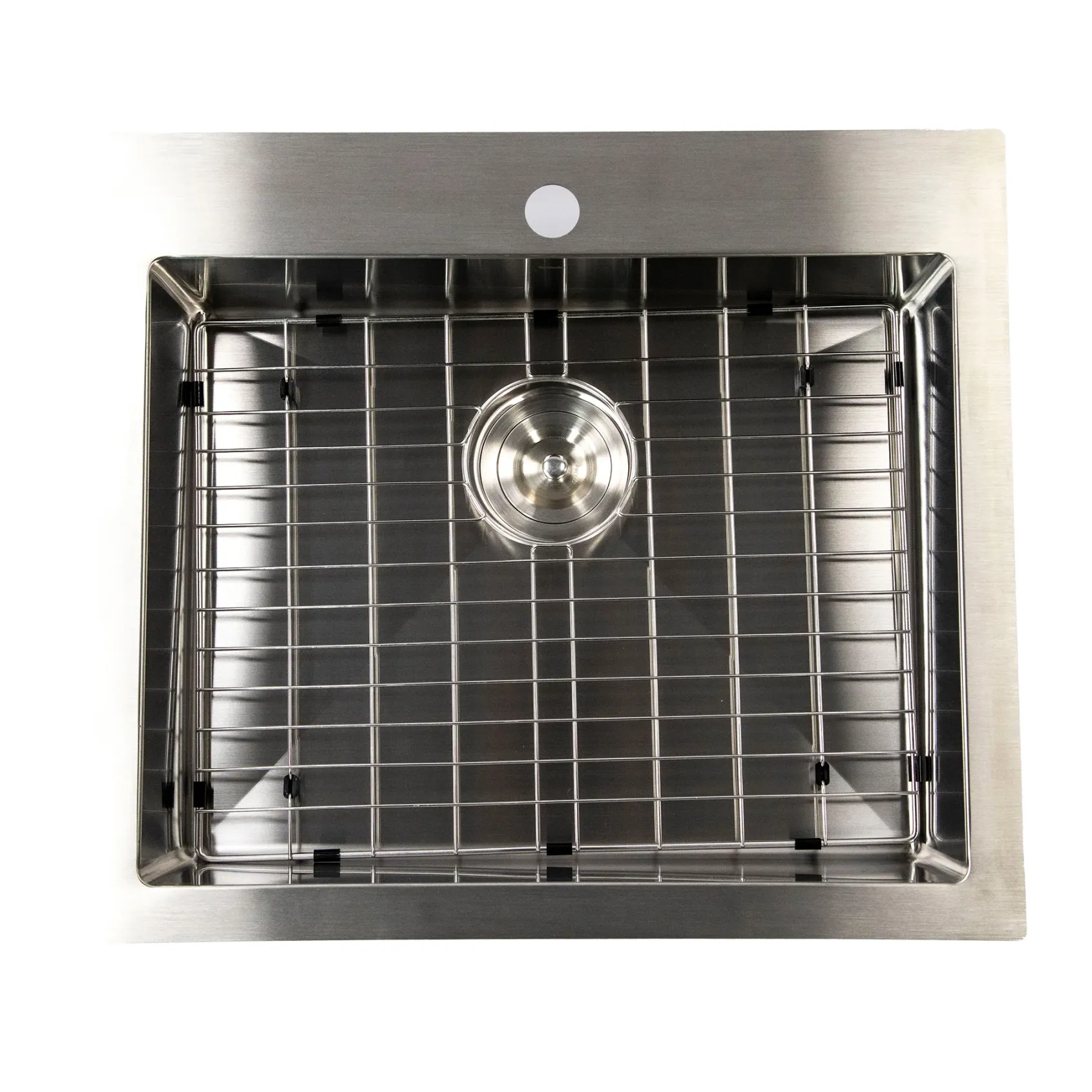Nantucket Sinks Pro Series 25" Drop In/Topmount 304 Stainless Steel Kitchen Sink with Accessories, 16 Gauge, SR2522-5.5-16