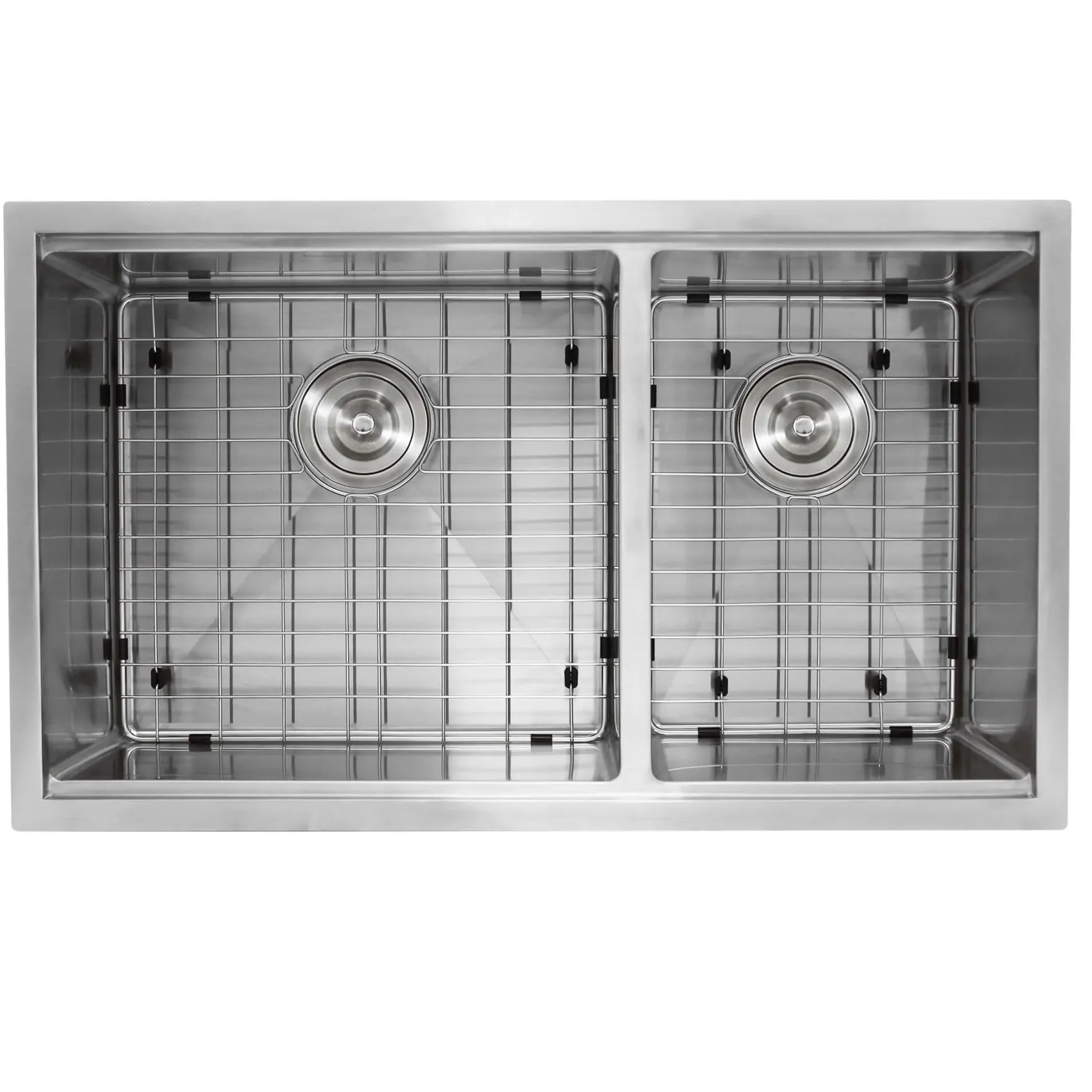 Nantucket Sinks Pro Series 32" Stainless Steel Workstation Kitchen Sink, 16 Gauge, 60/40 Double Bowl, SR-PS-3219-OS-16
