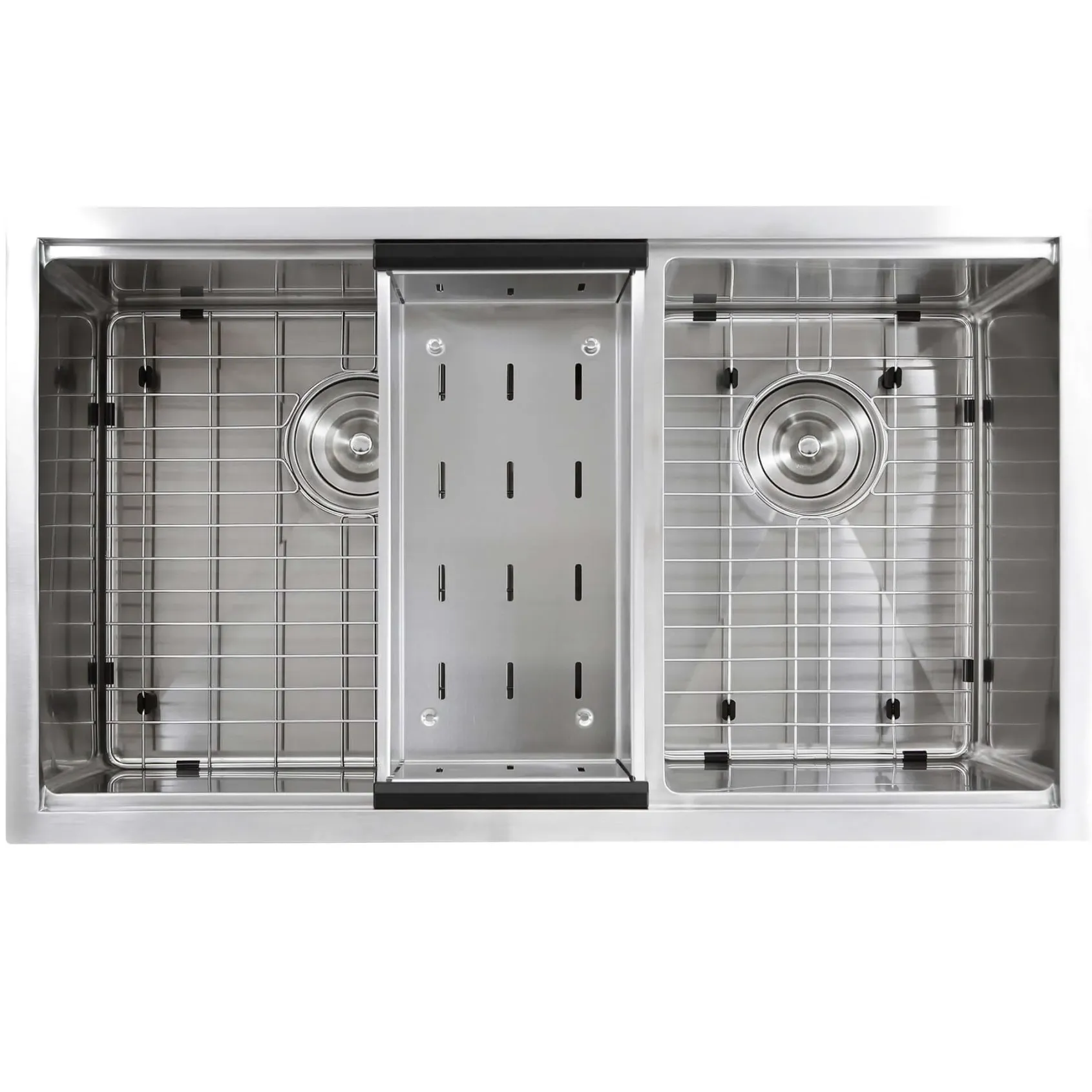 Nantucket Sinks Pro Series 32" Stainless Steel Workstation Kitchen Sink, 16 Gauge, 60/40 Double Bowl, SR-PS-3219-OS-16