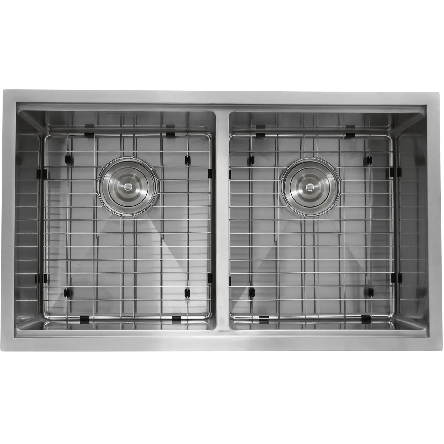 Nantucket Sinks Pro Series 32" Stainless Steel Workstation Kitchen Sink, 16 Gauge, 50/50 Double Bowl, SR-PS-3219-DE-16