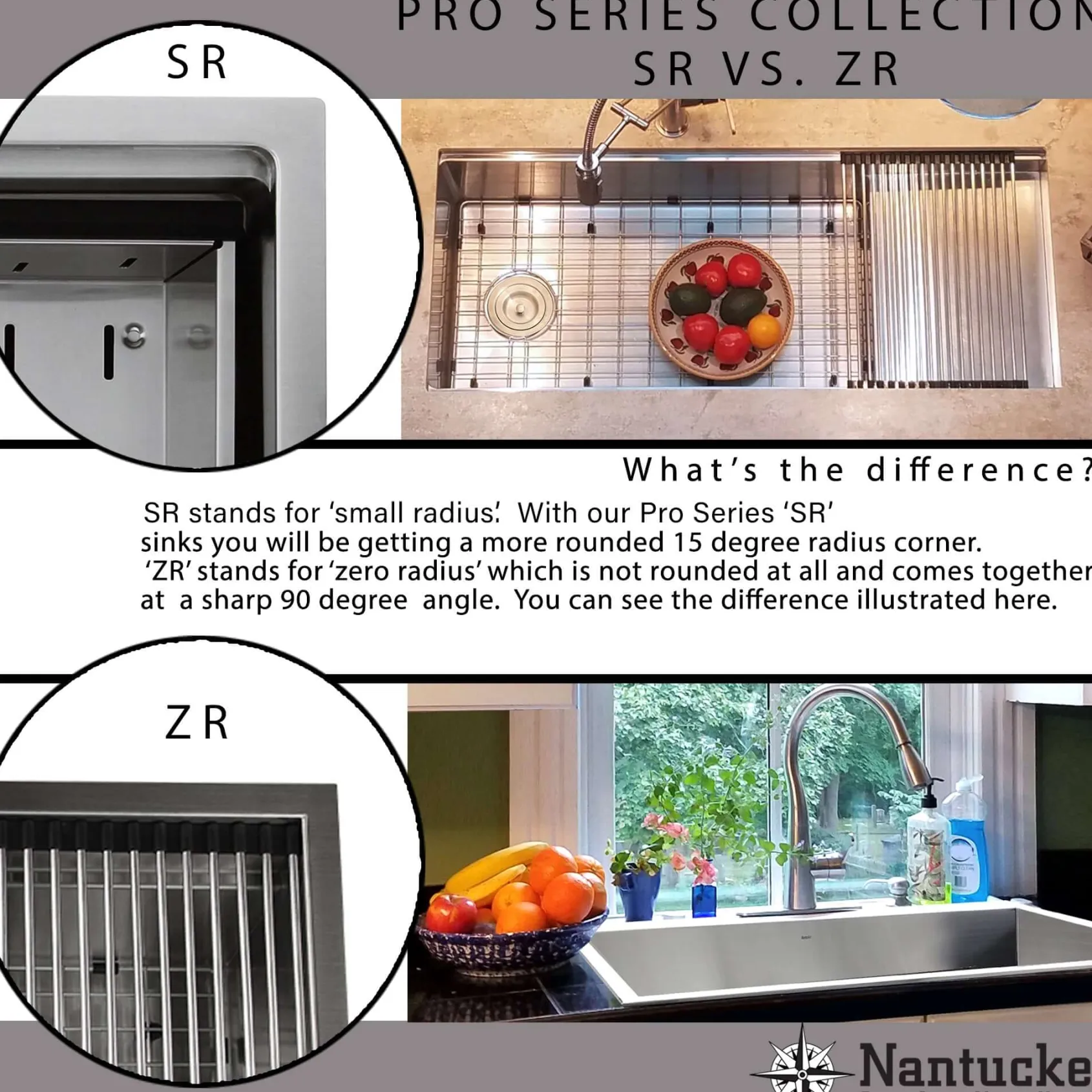 Nantucket Sinks Pro Series 30" Undermount 304 Stainless Steel Workstation Kitchen Sink with Accessories, ZR-PS-3018-16