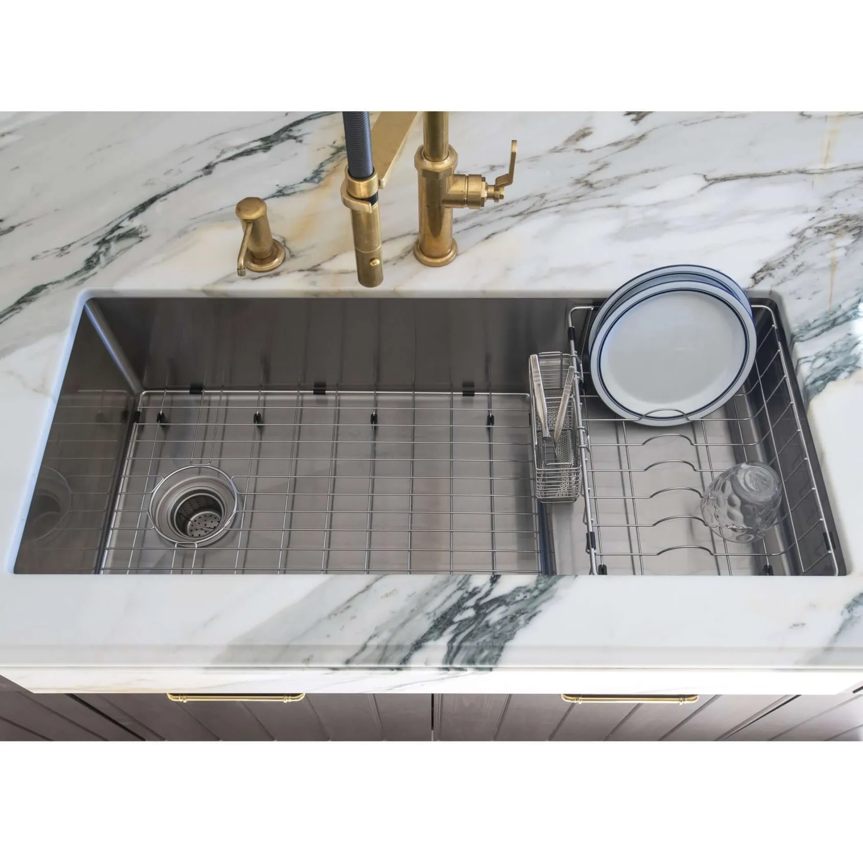 Nantucket Sinks Pro Series 39" Undermount 304 Stainless Steel Kitchen Sink with Accessories, 16 Gauge, STEPPE3918
