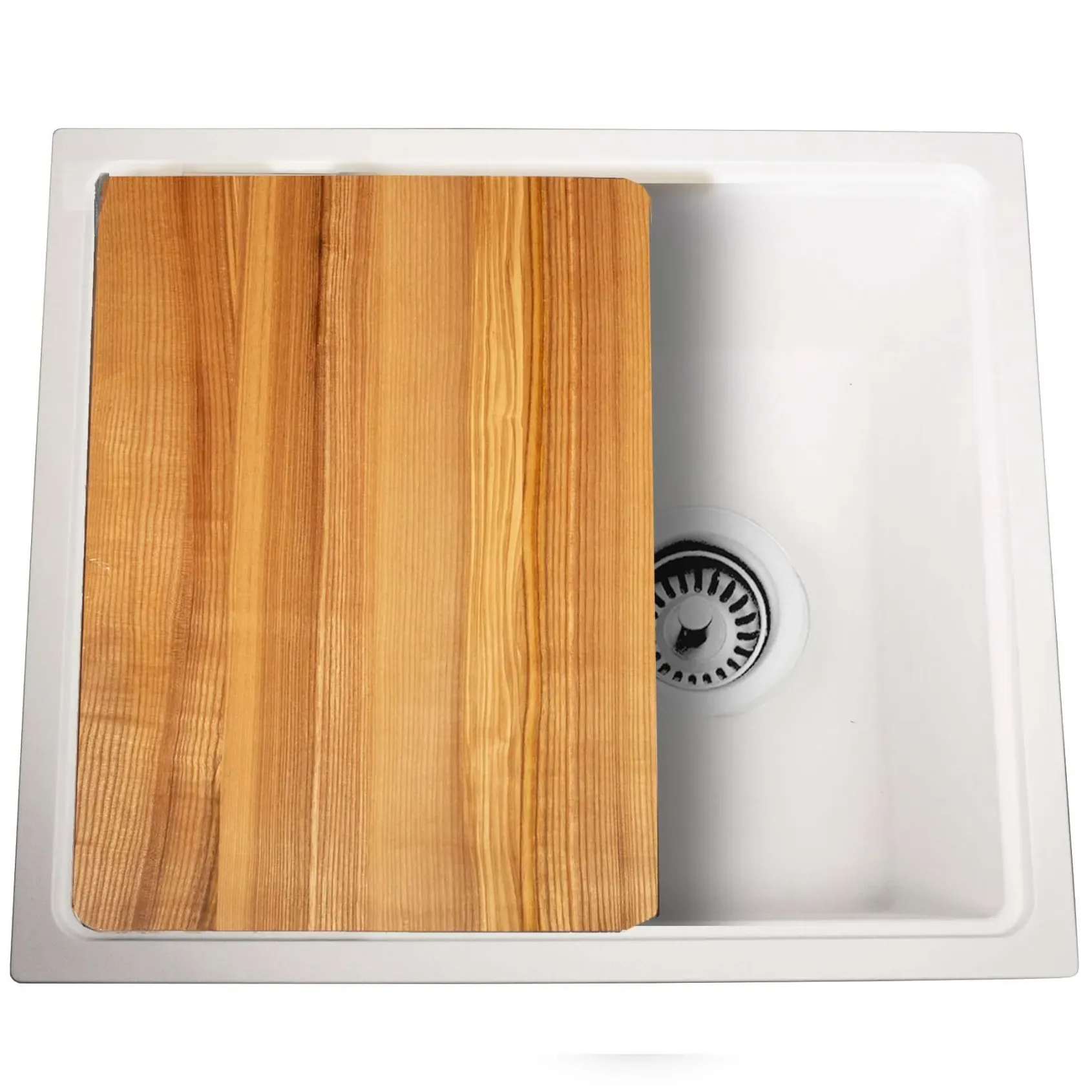 Nantucket Sinks Rockport 22" Dual Mount Granite Composite Workstation Kitchen Sink with Accessories, White, PR2219PS-W