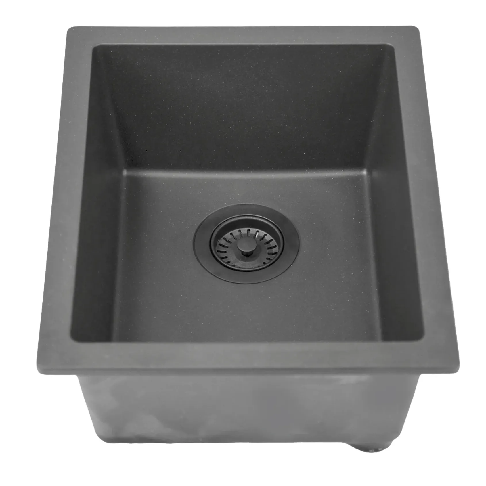 Nantucket Sinks Rockport 15" Rectangle Granite Composite Bar/Kitchen Sink with Accessories, Titanium Grey, PR1815-TI