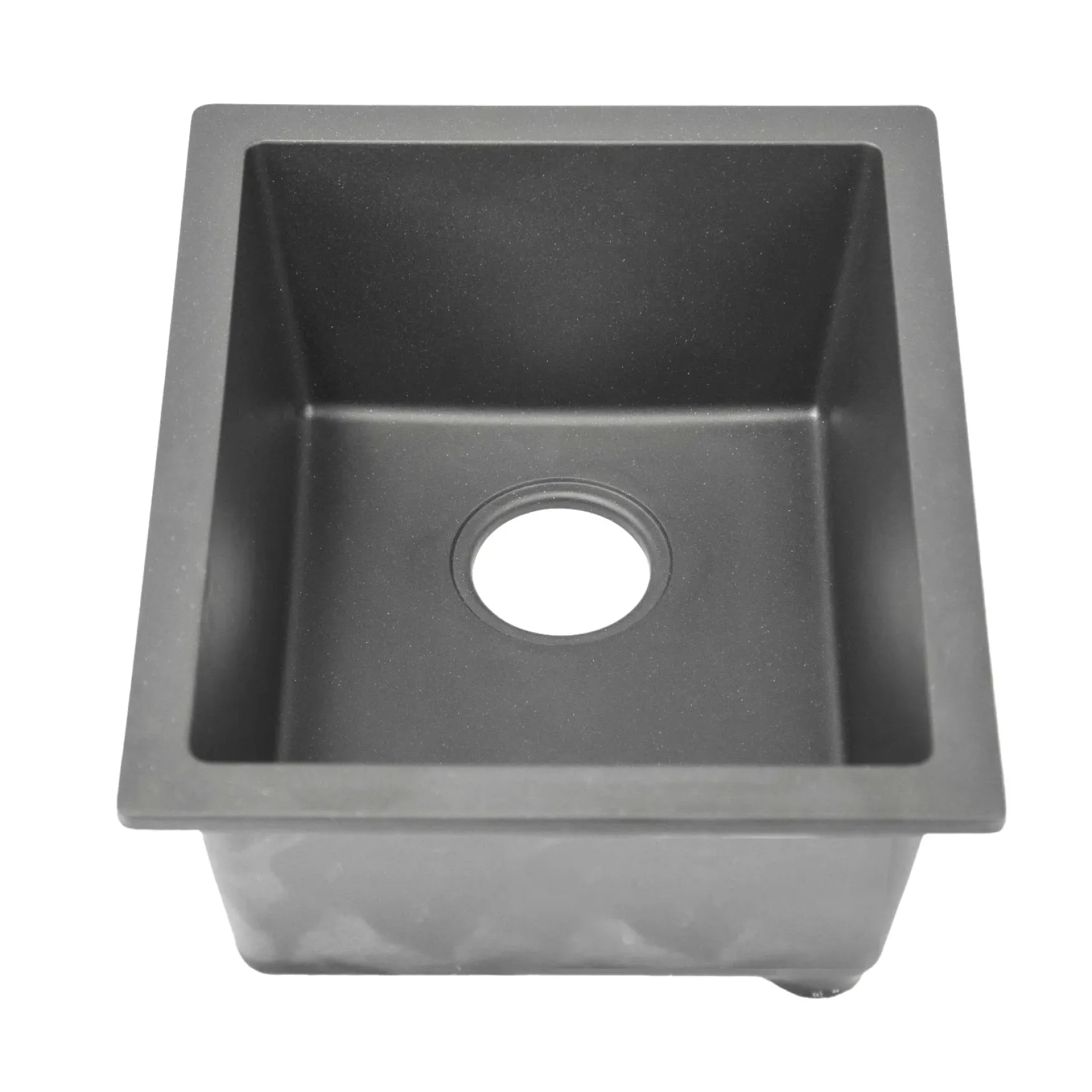 Nantucket Sinks Rockport 15" Rectangle Granite Composite Bar/Kitchen Sink with Accessories, Titanium Grey, PR1815-TI