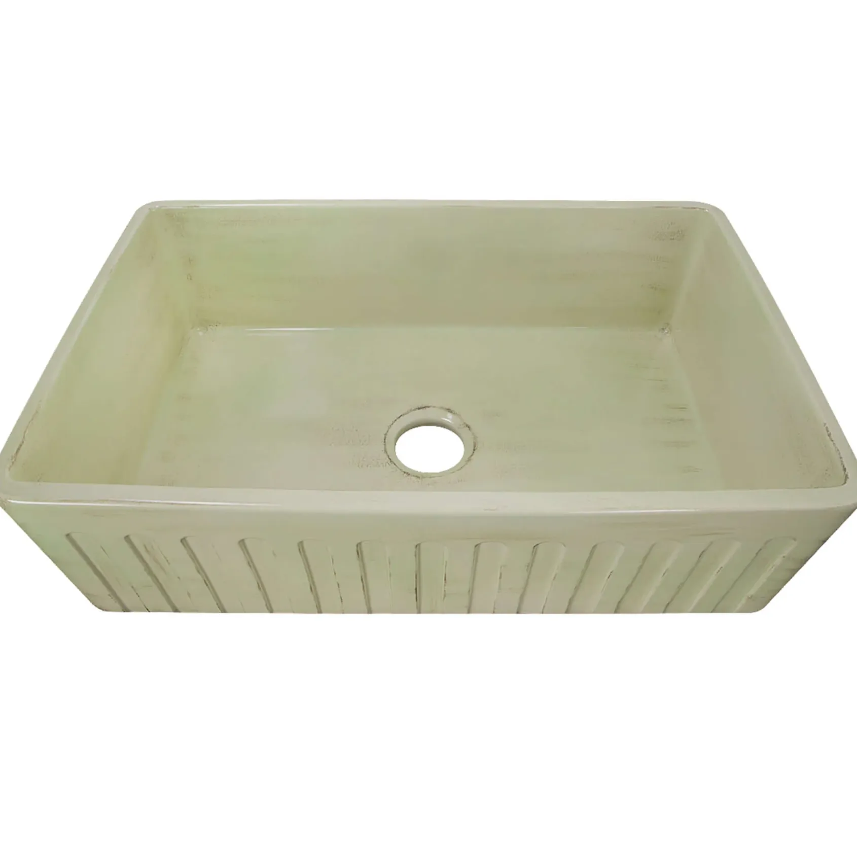 Nantucket Sinks Vineyard 33" Fireclay Farmhouse Sink, Light Green, FCFS3320S-ShabbyGreen