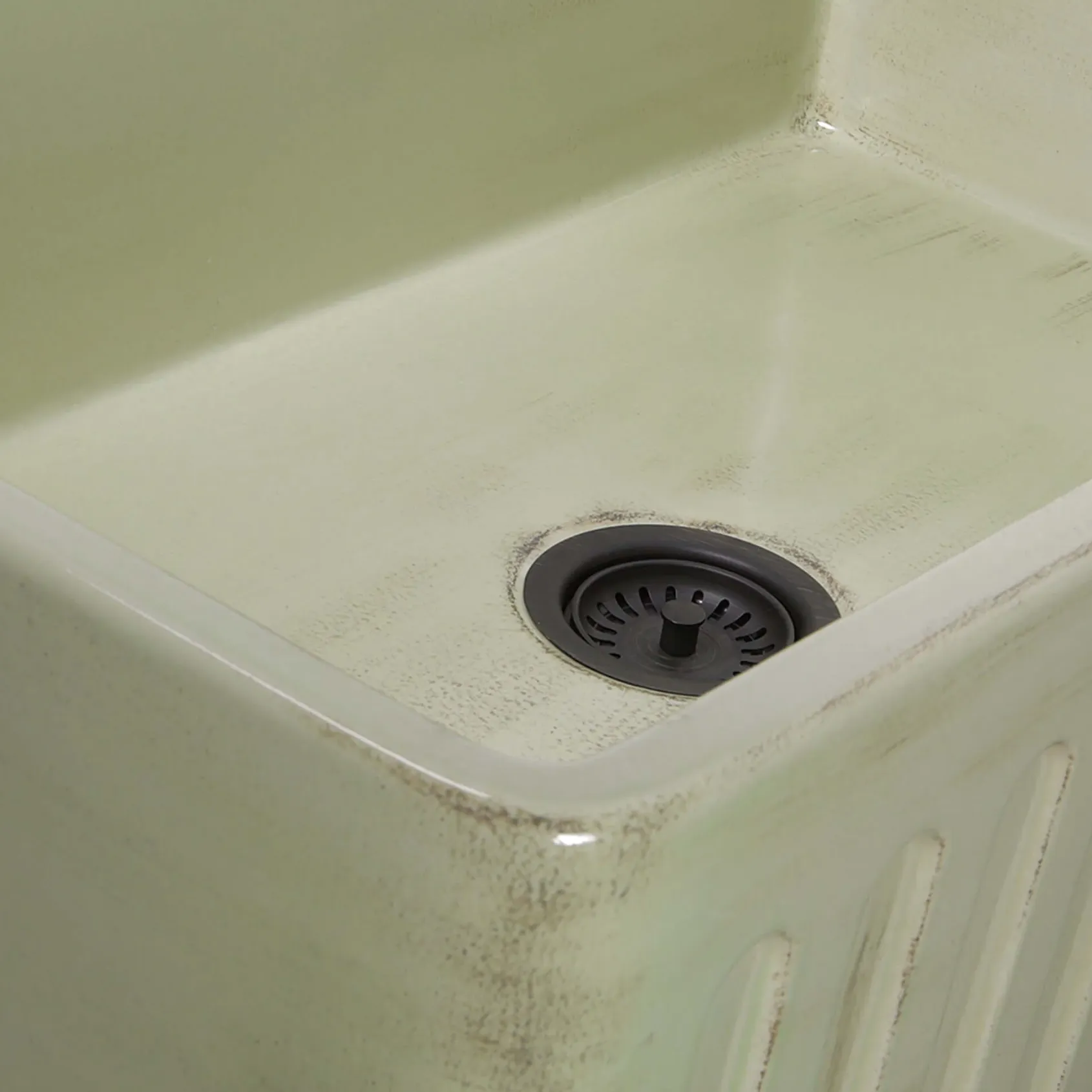 Nantucket Sinks Vineyard 33" Fireclay Farmhouse Sink, Light Green, FCFS3320S-ShabbyGreen