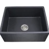 Nantucket Sinks Vineyard 23" Fireclay Farmhouse Sink, Matte Black, FCFS2418S-MatteBlack