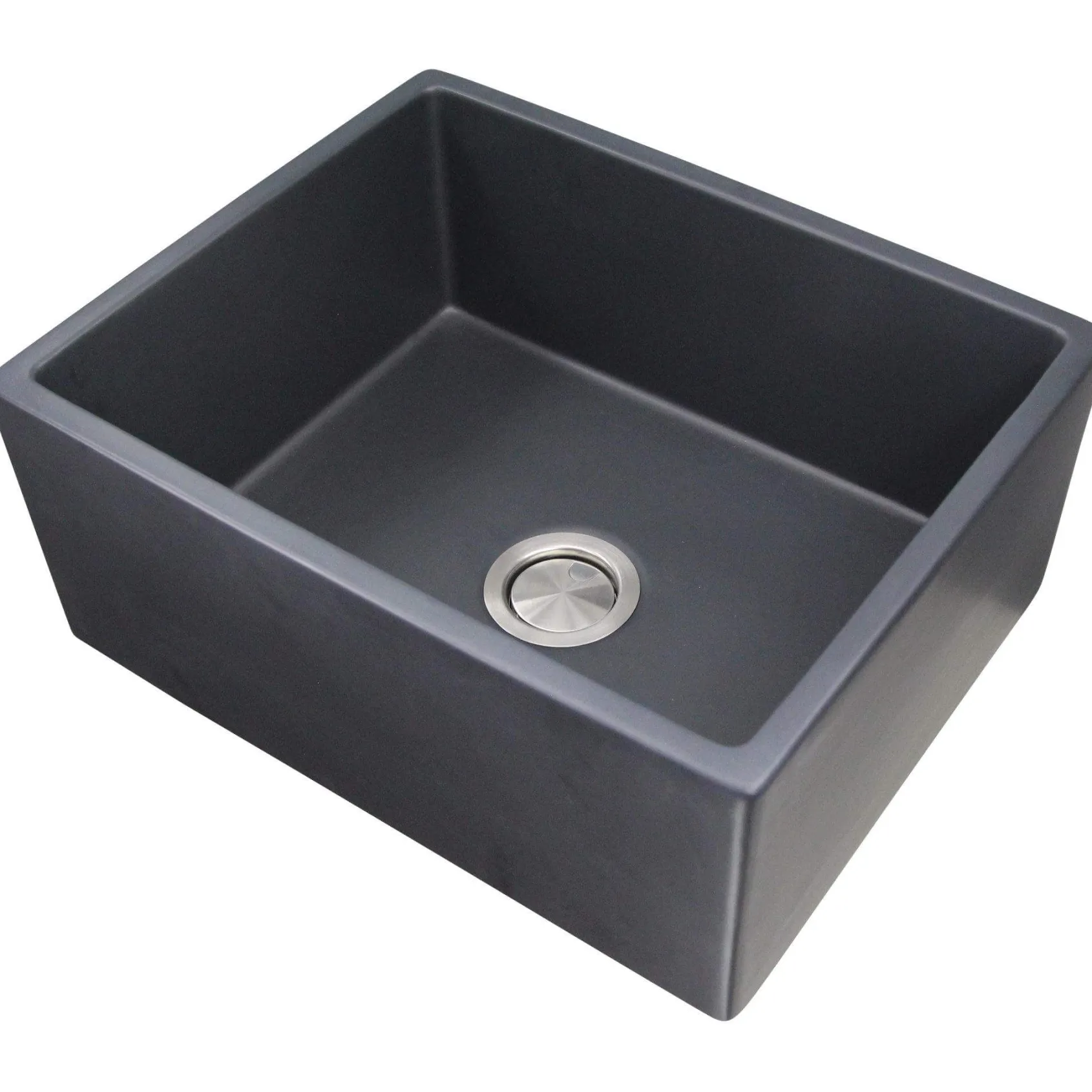 Nantucket Sinks Vineyard 23" Fireclay Farmhouse Sink, Matte Black, FCFS2418S-MatteBlack