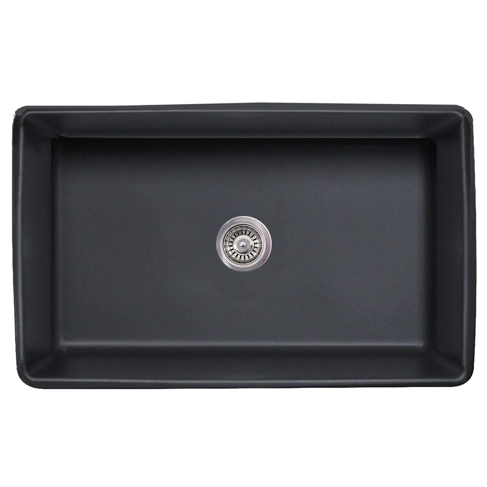 Nantucket Sinks Vineyard 33" Fireclay Farmhouse Sink, Matte Black, FCFS3320S-FiligreeMBL