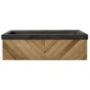 Native Trails 36" Chardonnay Floating Vanity with NativeStone Trough in Slate, VNW191-NSL3619-S