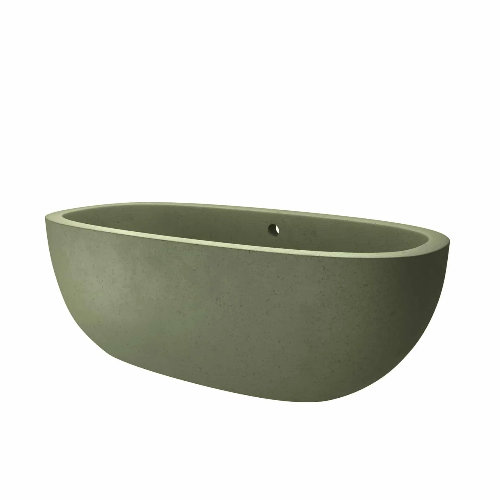 Native Trails 72" NativeStone Concrete Avalon Freestanding Bathtub, Sage, NST7236-G