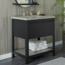 Native Trails 30" NativeStone Palomar Vanity Top with Integral Sink in Ash - 8" Widespread Cutout, NSVNT30-A