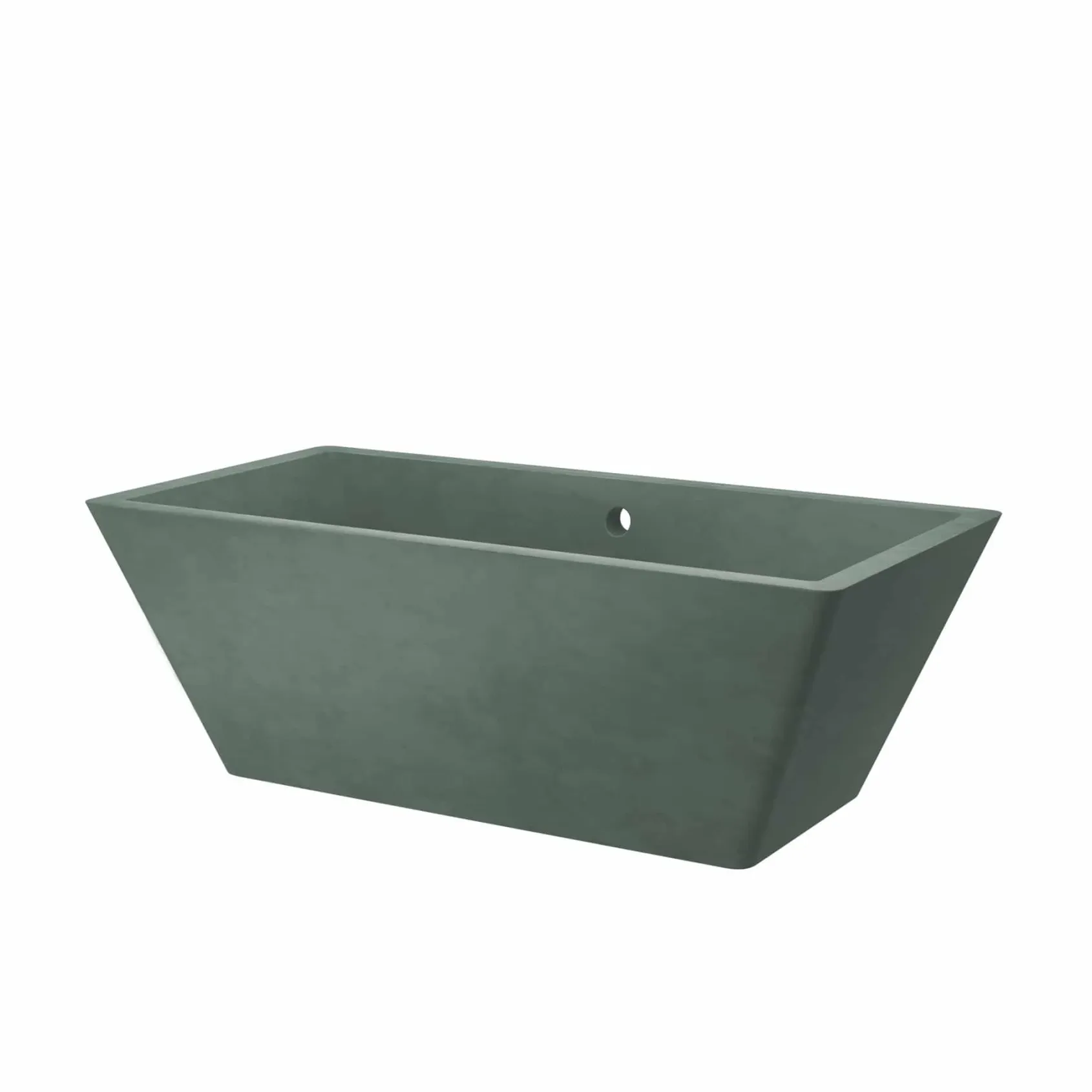 Native Trails 66" NativeStone Concrete Mendocino Freestanding Bathtub, Forest, NST6634-F