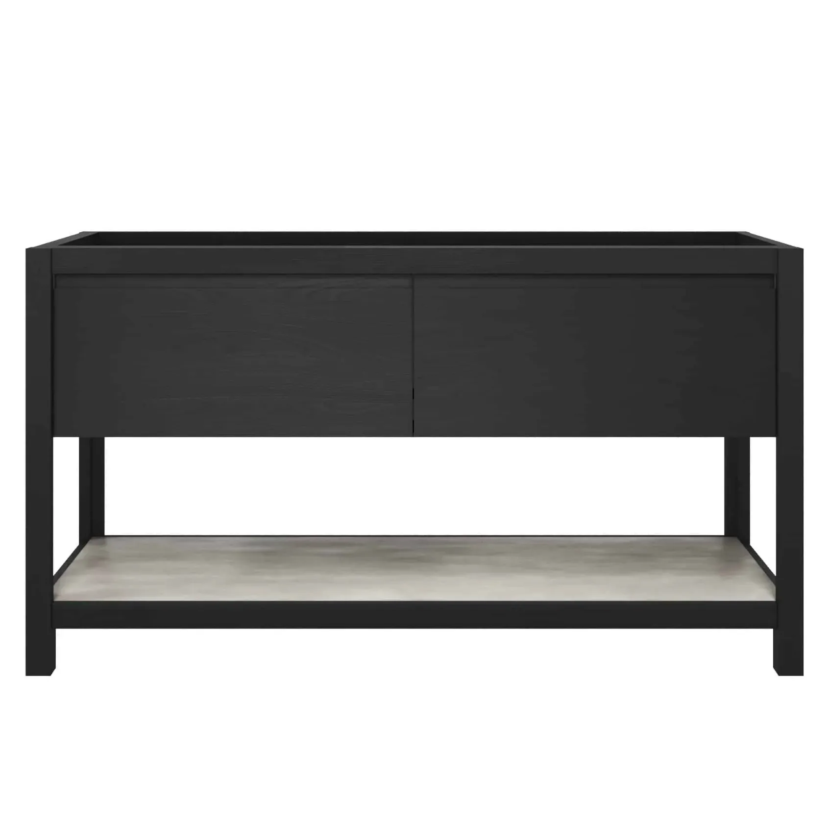 Native Trails 60" Solace Freestanding Reclaimed Wood Vanity Base in Midnight Oak with Ash Shelf, VNO608-A