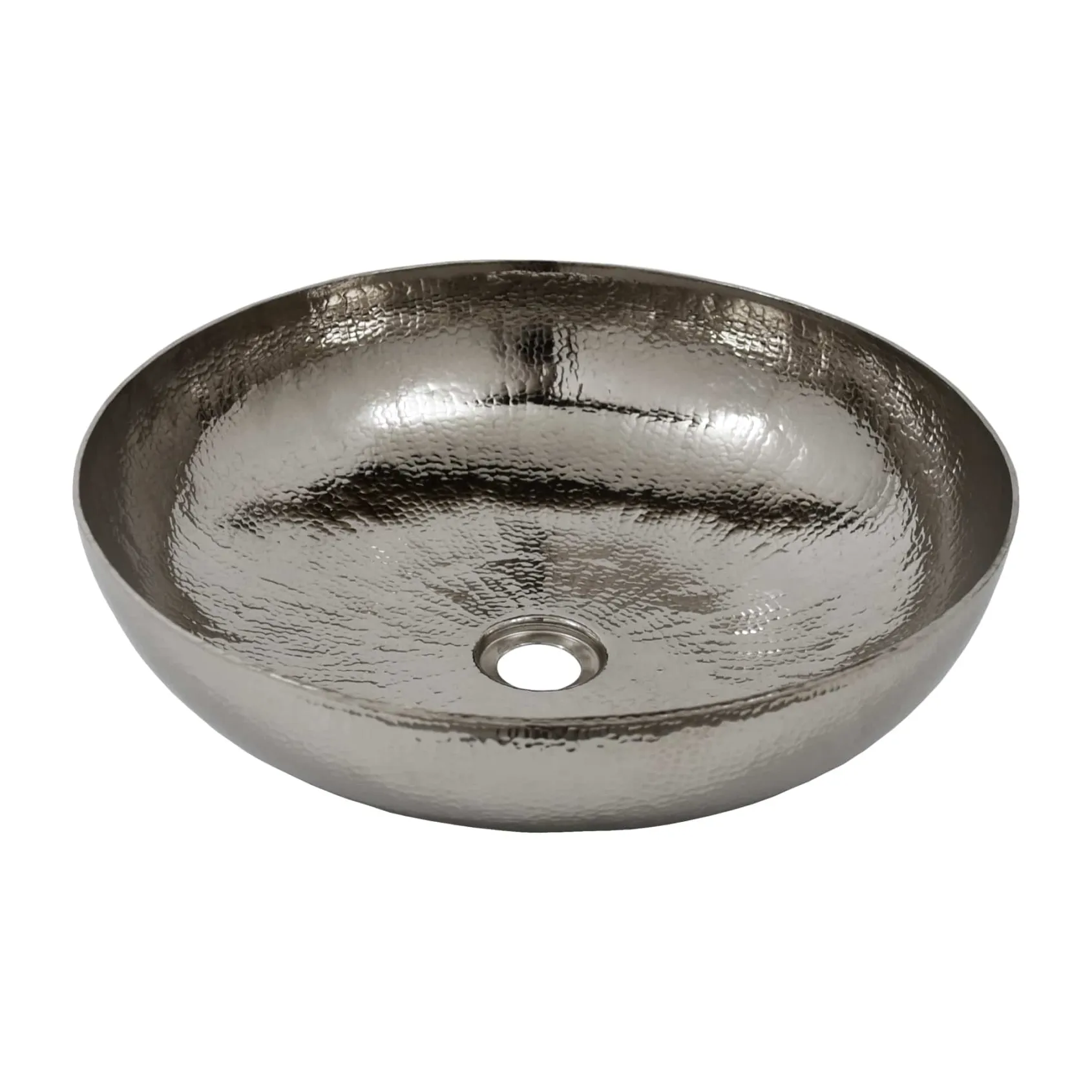 Native Trails Maestro 17" Round Vessel Nickel Bathroom Sink, Polished Nickel, CPS884