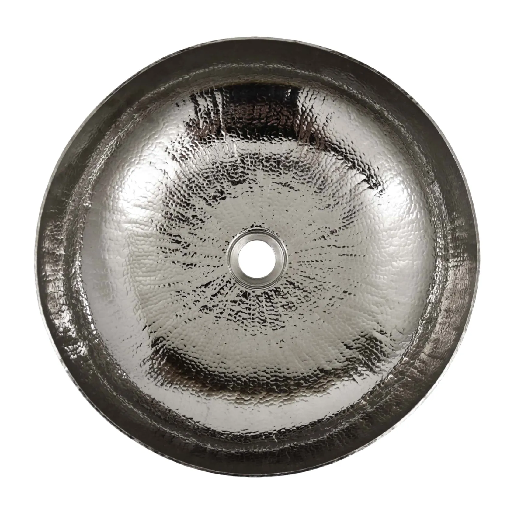 Native Trails Maestro 17" Round Vessel Nickel Bathroom Sink, Polished Nickel, CPS884