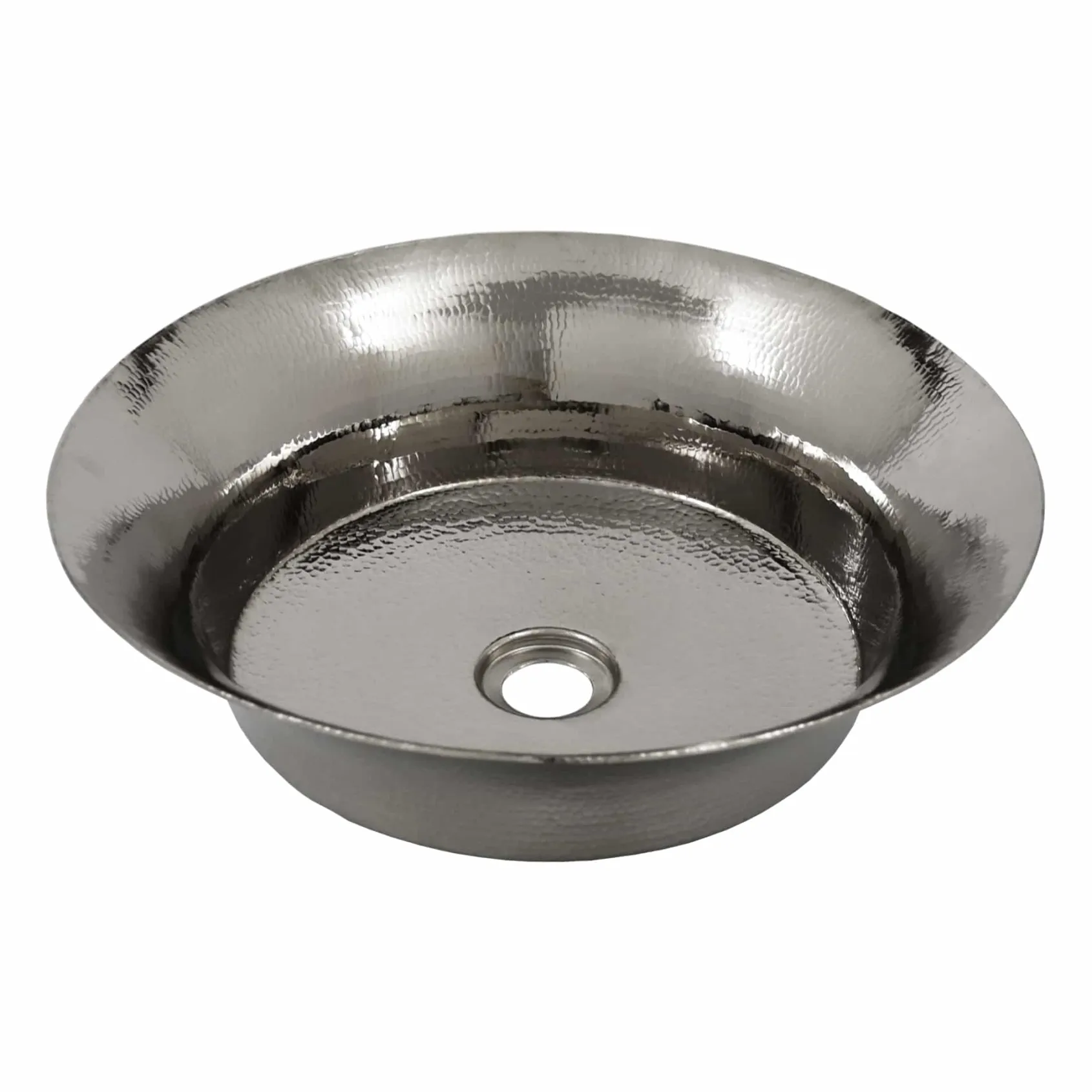 Native Trails Maestro 16.25" Round Vessel Nickel Bathroom Sink, Polished Nickel, CPS871