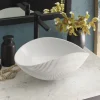 Native Trails Murano 18" Asymmetrical Shell-Shaped Glass Vessel Bathroom Sink, Bianco, MG1912-BO