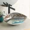 Native Trails Murano 18" Asymmetrical Shell-Shaped Glass Vessel Bathroom Sink, Shoreline, MG1912-SE