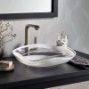 Native Trails Murano 14.75" x 14.75" Round Vessel Glass Bathroom Sink, Seaspray, MG1515-SY