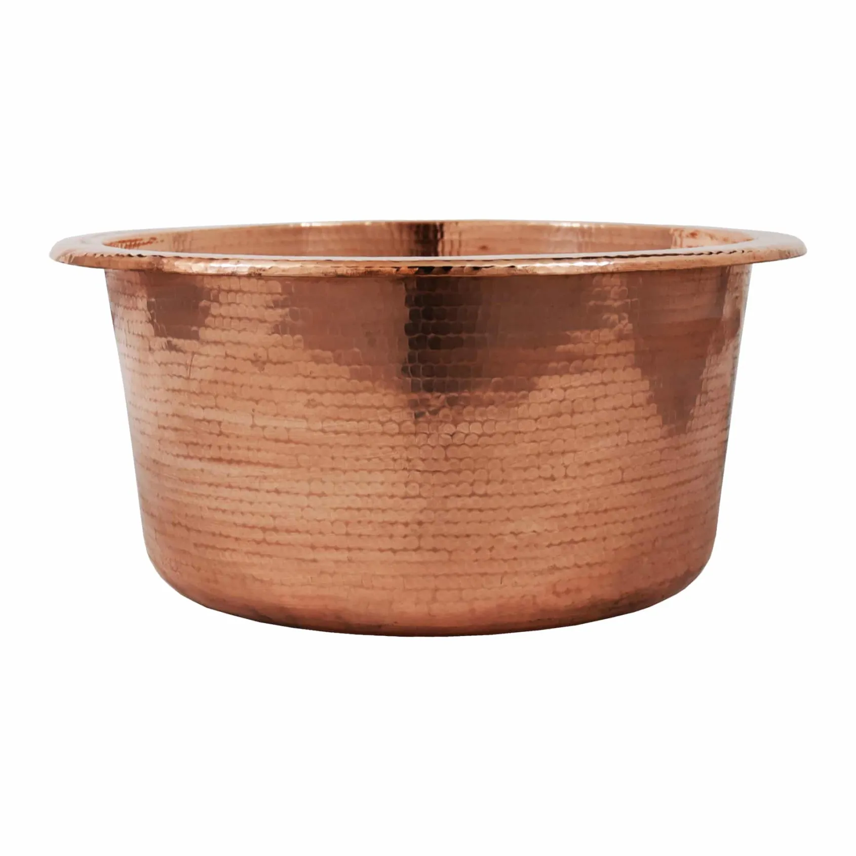 Native Trails Redondo Chico 15" Round Copper Bar/Prep Sink, Polished Copper, 16 Gauge, CPS460