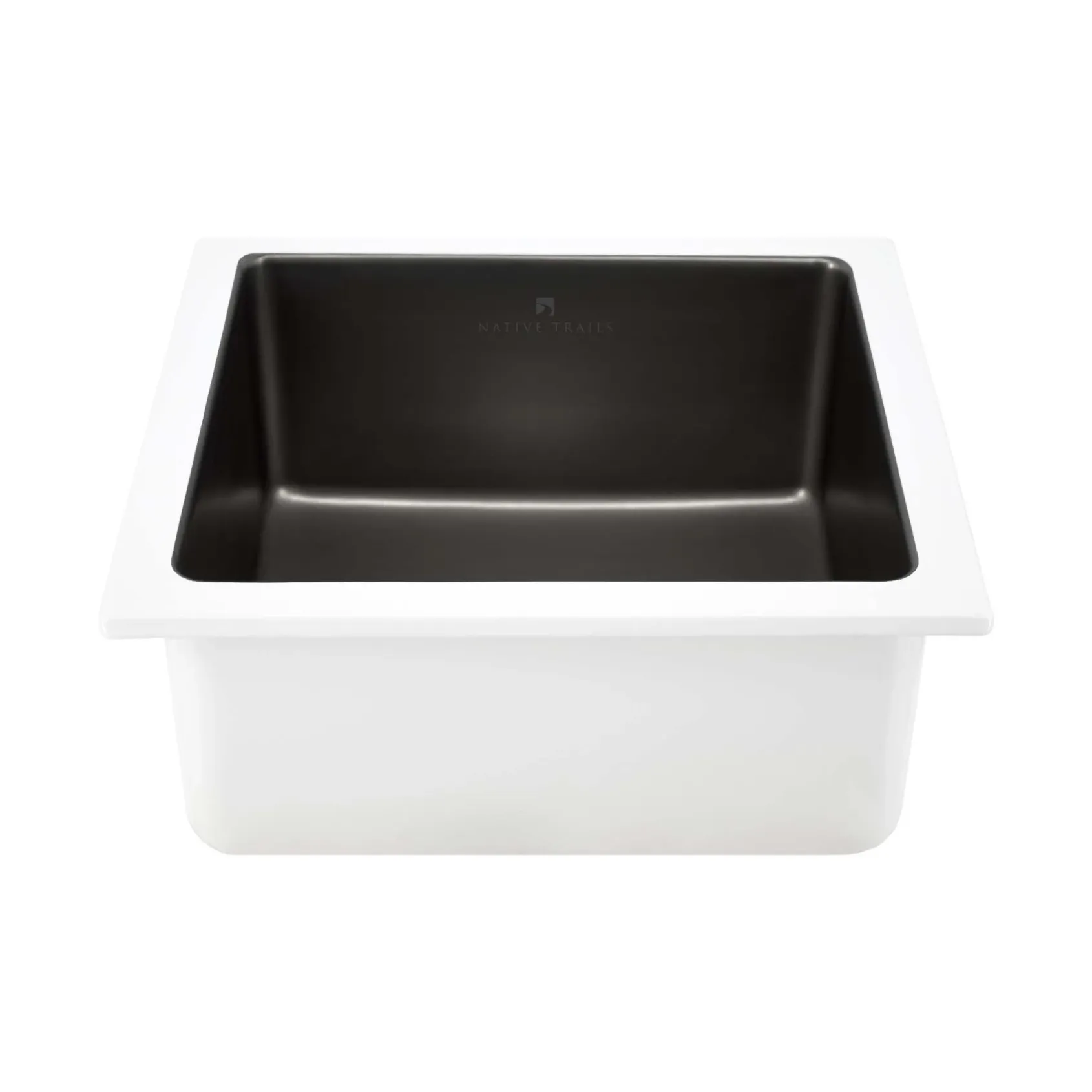Native Trails Reveler 16" Square Fireclay Bar/Prep Sink, Gunmetal, PMB1515-M