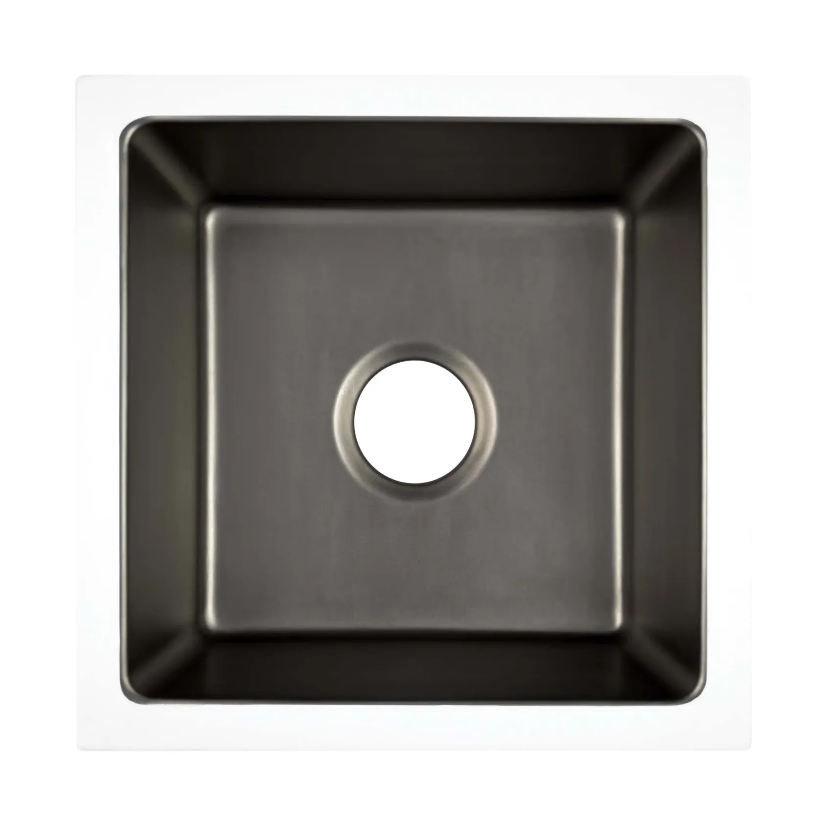 Native Trails Reveler 16" Square Fireclay Bar/Prep Sink, Gunmetal, PMB1515-M