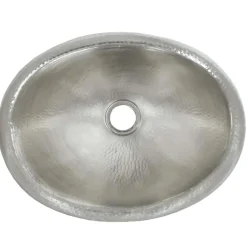 Native Trails Rolled Baby Classic 16" Oval Nickel Bathroom Sink, Brushed Nickel, CPS539