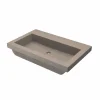 Native Trails Trough 30" Rectangle NativeStone Concrete Bathroom Sink, No Faucet Hole, Earth, NSL3019-EX