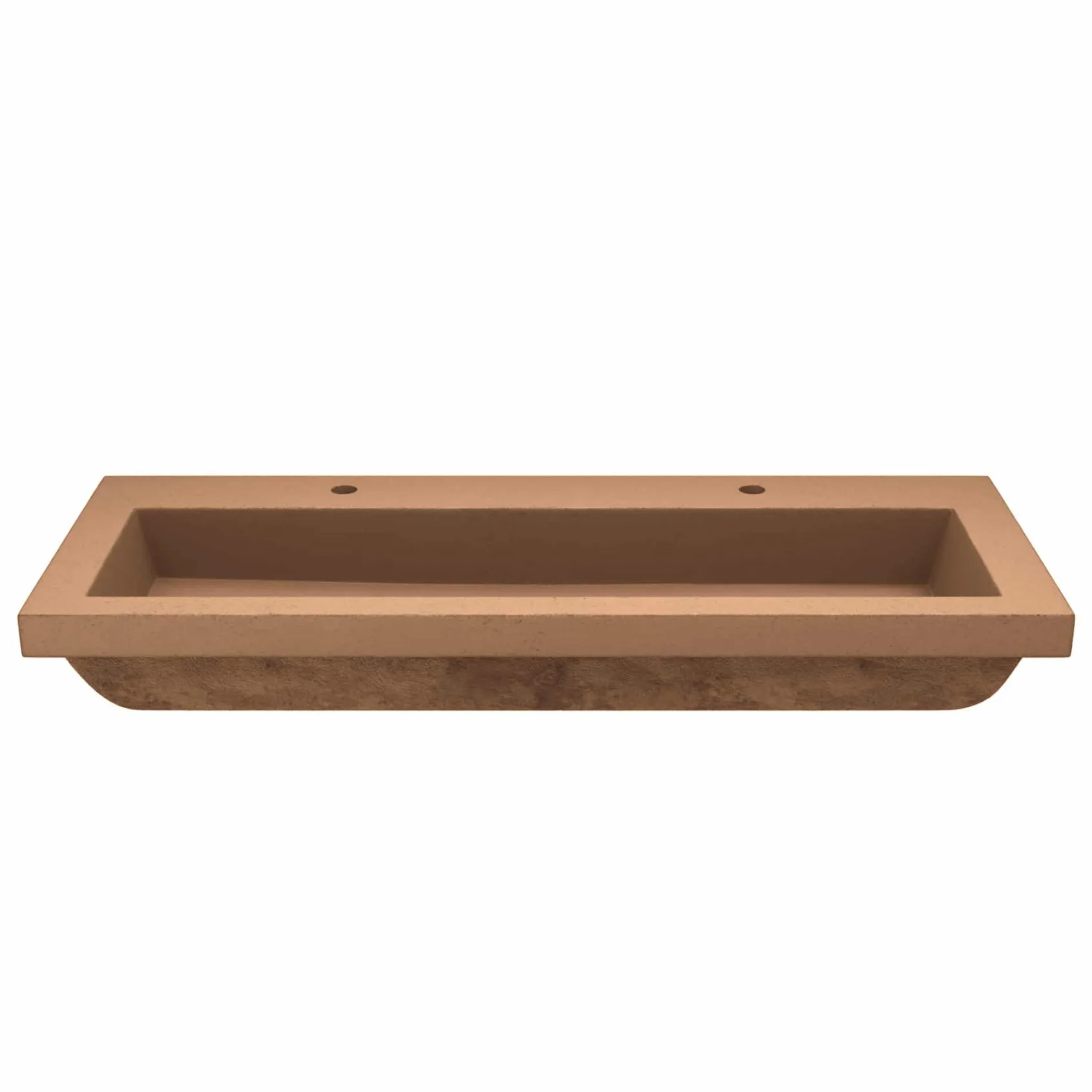 Native Trails Trough 48" x 19" Rectangle Drop In NativeStone Concrete ADA Bathroom Sink, Terracotta, NSL4819-T