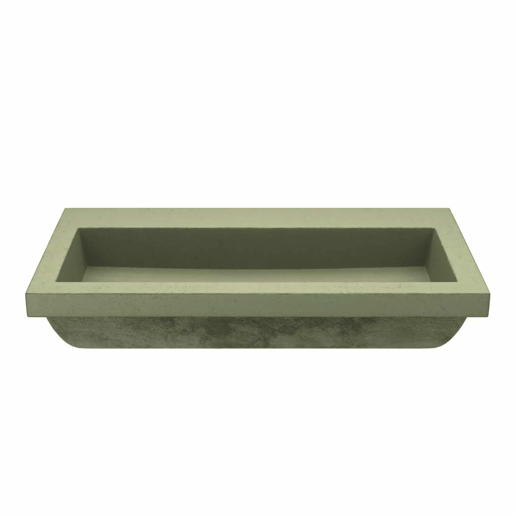 Native Trails Trough 36" x 19" Rectangle Drop In NativeStone Concrete ADA Bathroom Sink, Sage, NSL3619-GX
