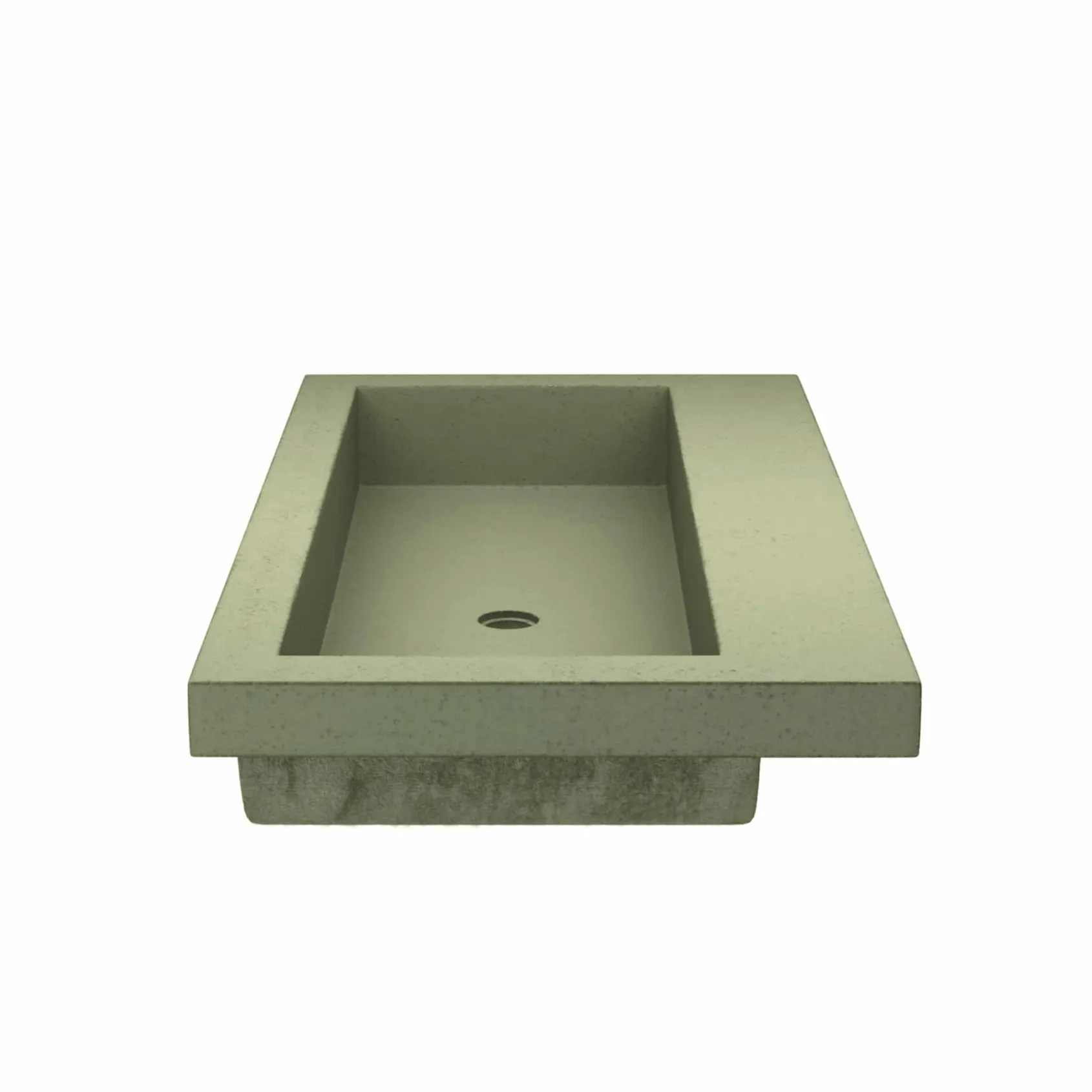 Native Trails Trough 36" x 19" Rectangle Drop In NativeStone Concrete ADA Bathroom Sink, Sage, NSL3619-GX
