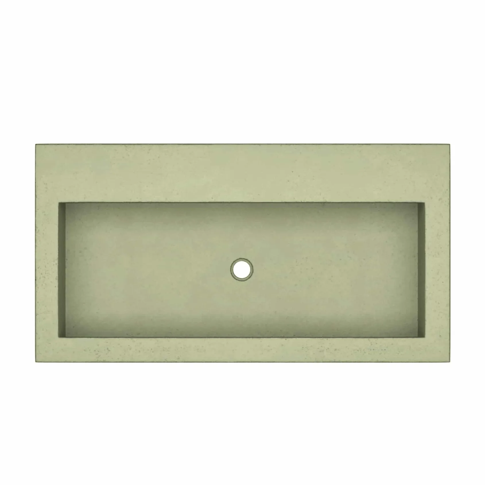 Native Trails Trough 36" x 19" Rectangle Drop In NativeStone Concrete ADA Bathroom Sink, Sage, NSL3619-GX
