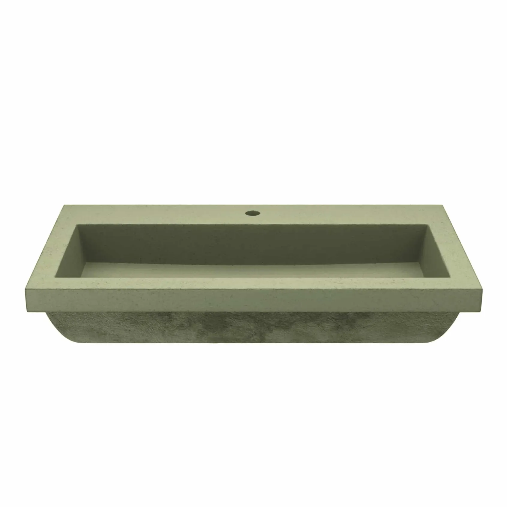 Native Trails Trough 36" x 19" Rectangle Drop In NativeStone Concrete ADA Bathroom Sink, Sage, NSL3619-G