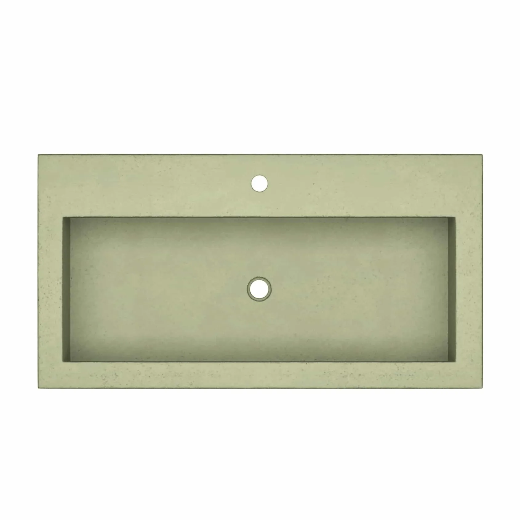 Native Trails Trough 36" x 19" Rectangle Drop In NativeStone Concrete ADA Bathroom Sink, Sage, NSL3619-G