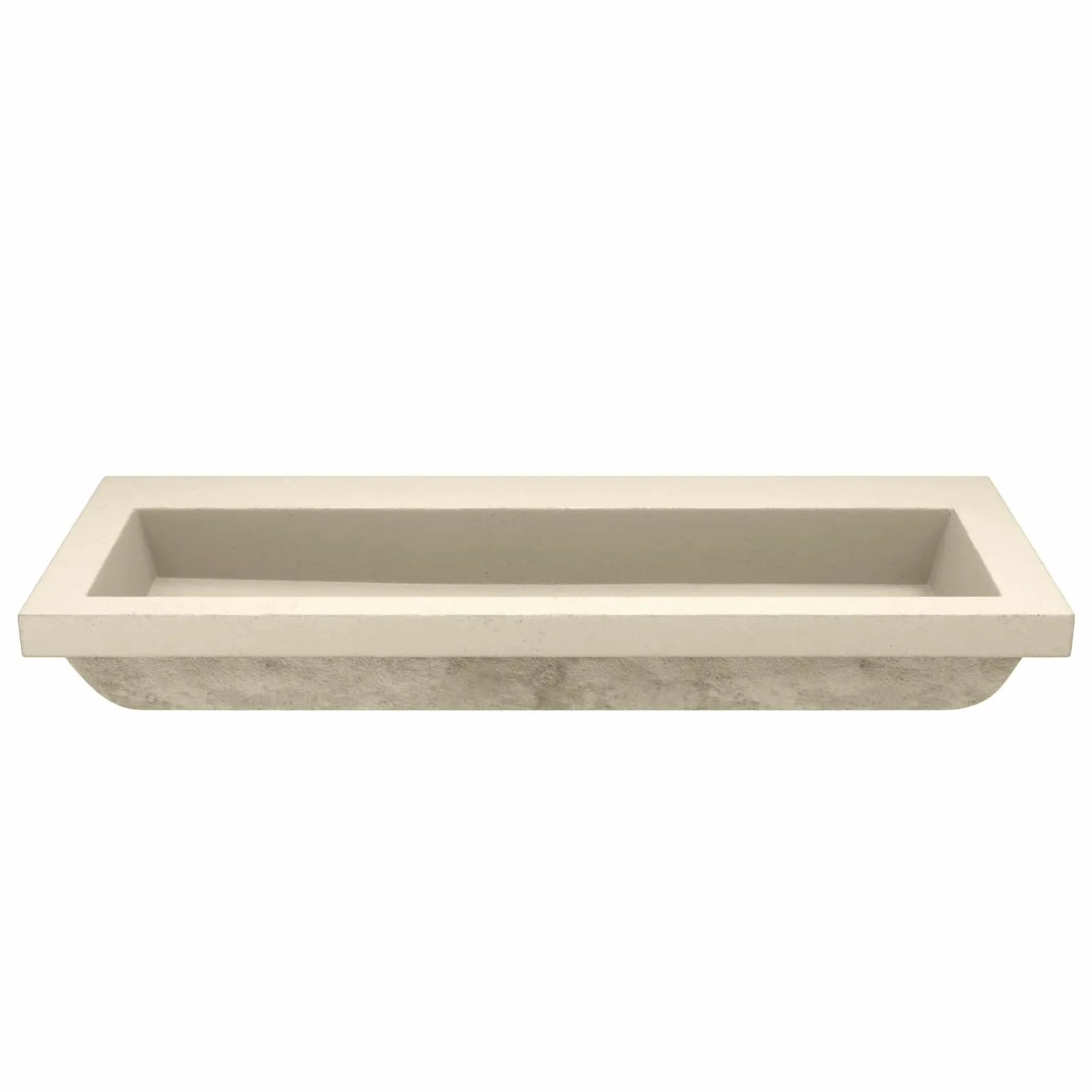 Native Trails Trough 48" x 19" Rectangle Drop In NativeStone Concrete ADA Bathroom Sink, Sand, NSL4819-DX