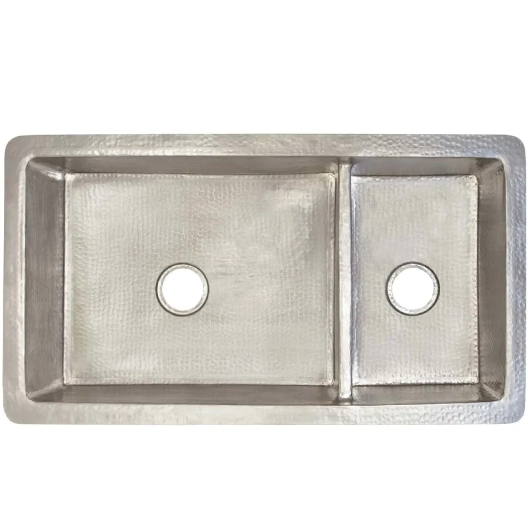 Native Trails Cocina Duet Pro 40" Nickel Kitchen Sink, 60/40 Double Bowl, Brushed Nickel, CPK577