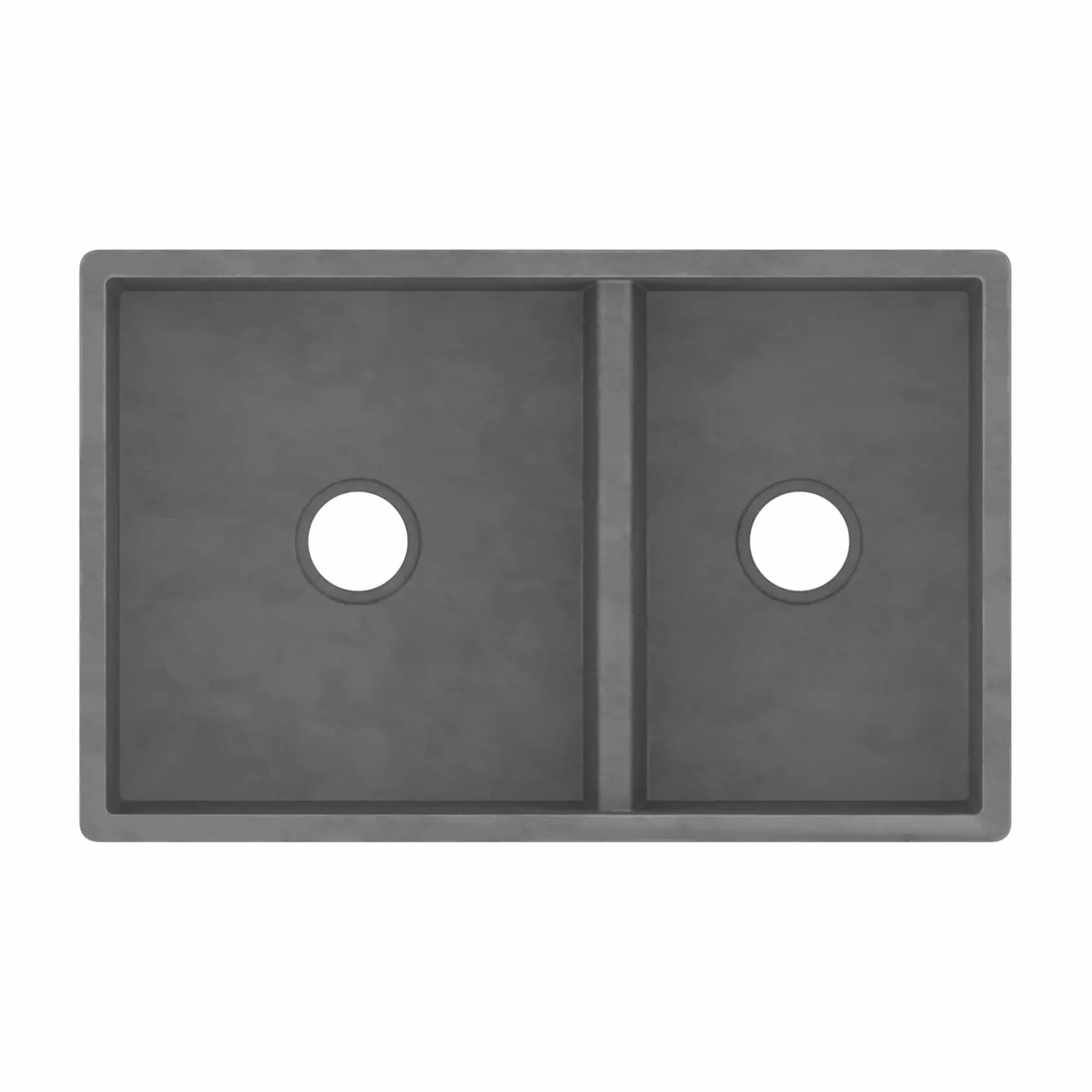 Native Trails Farmhouse Double Bowl 33" NativeStone Concrete Farmhouse Sink, 60/40 Double Bowl, Slate, NSKD3321-S
