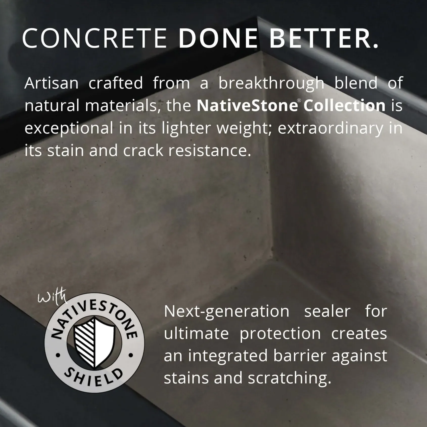 Native Trails Farmhouse Double Bowl 33" NativeStone Concrete Farmhouse Sink, 60/40 Double Bowl, Slate, NSKD3321-S