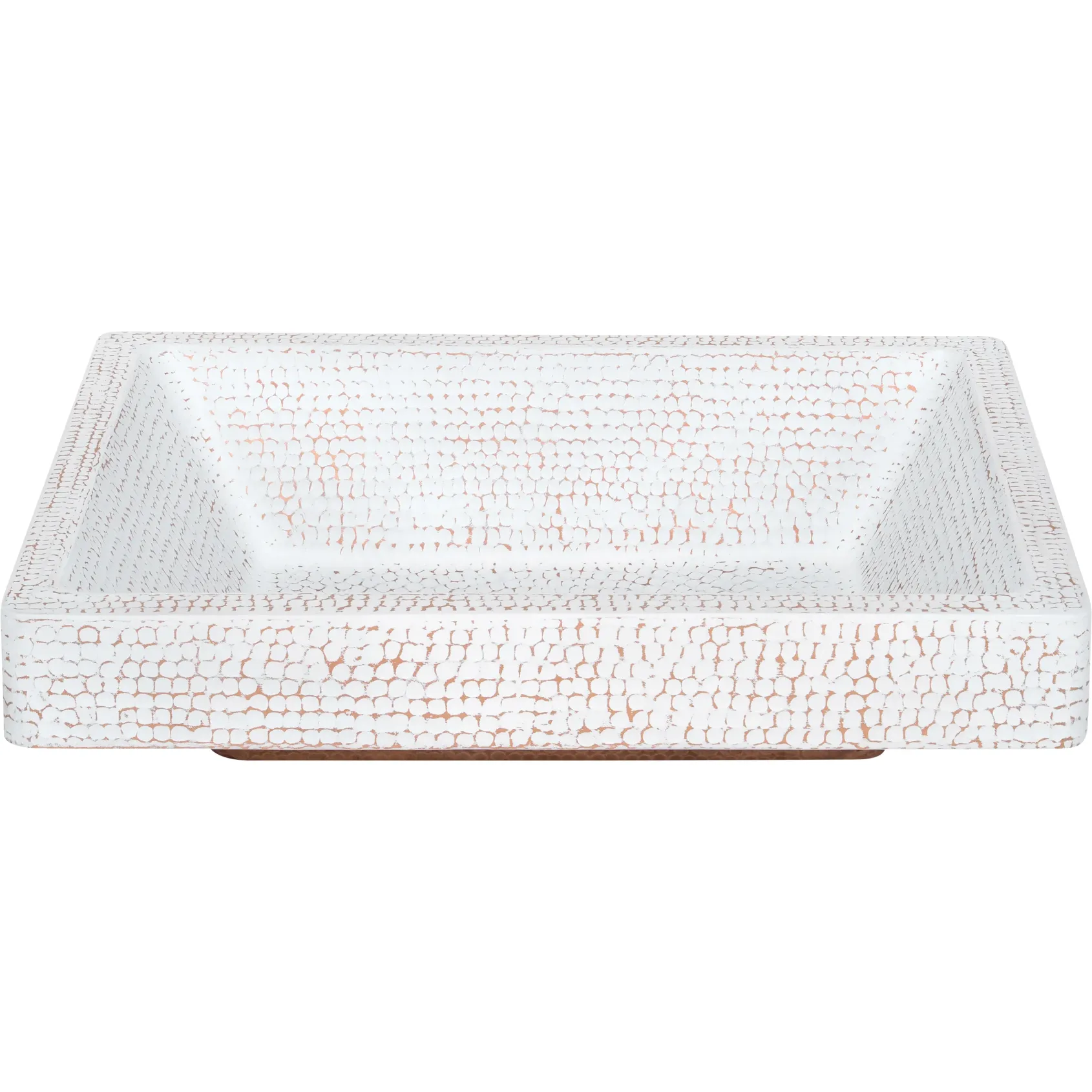 Premier Copper Products 19" x 16" Rectangle Vessel - Above Counter Copper Bathroom Sink, Glazed White, 17 Gauge, VREC19SKWHT