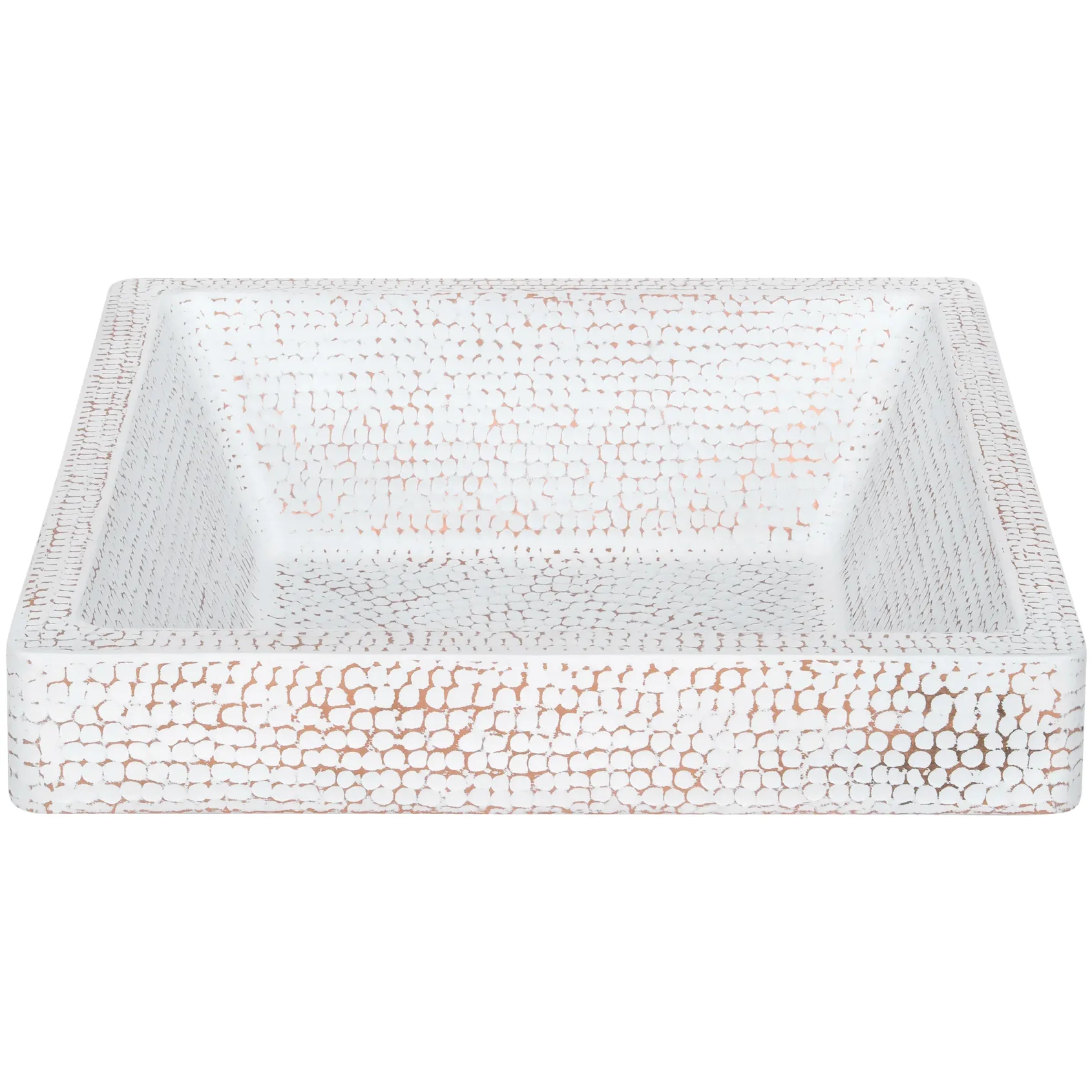 Premier Copper Products 19" x 16" Rectangle Vessel - Above Counter Copper Bathroom Sink, Glazed White, 17 Gauge, VREC19SKWHT