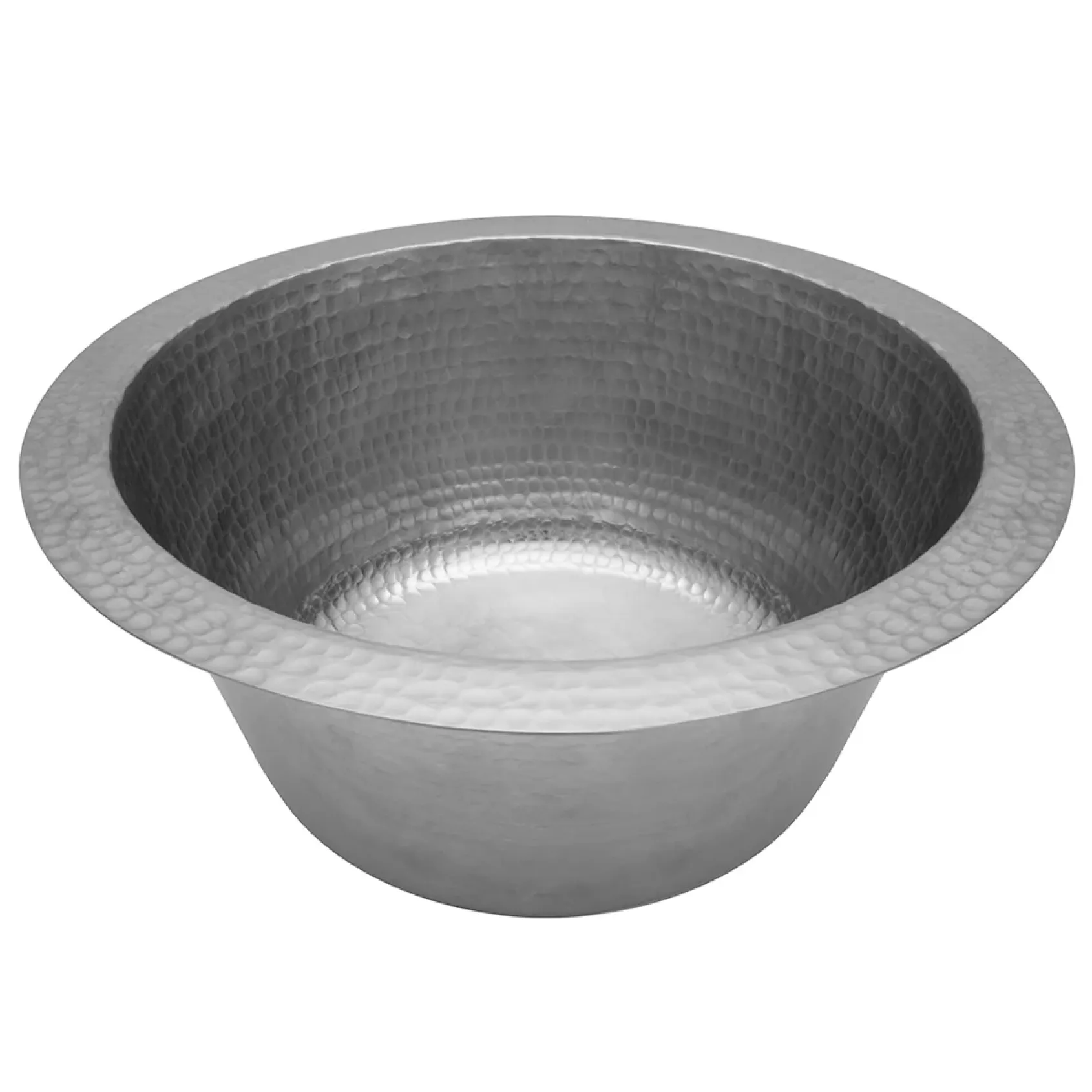 Premier Copper Products 12" Round Hammered Copper Bar Sink w/ 2" Drain Opening in Nickel, Matching Drain and Accessories, BSP5_BR12EN2-B