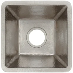 Premier Copper Products 15" Copper Bar/Prep Sink, Nickel, BS15EN3