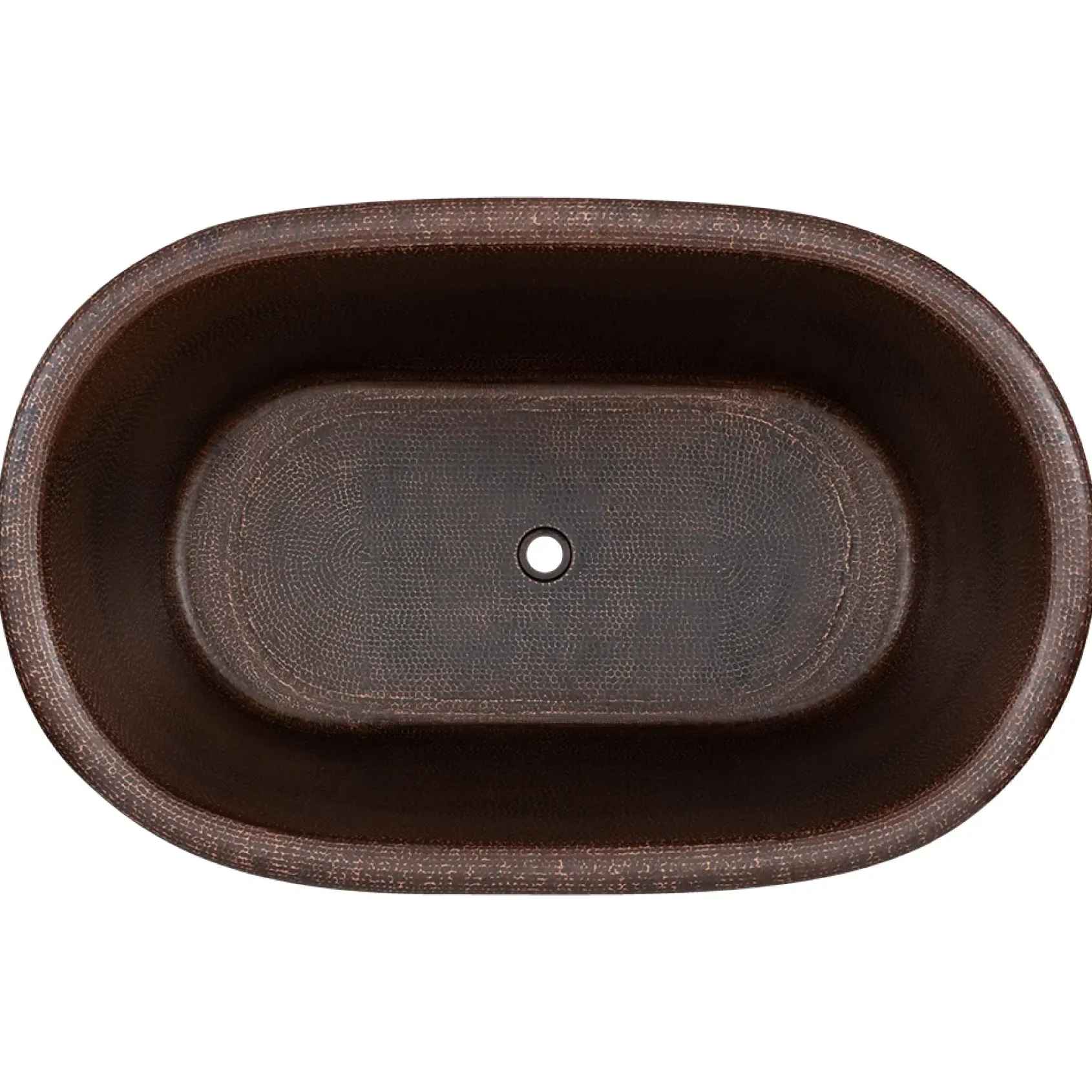 Premier Copper Products 47" Hammered Copper Freestanding Bathtub, Oil Rubbed Bronze, BTM47DB