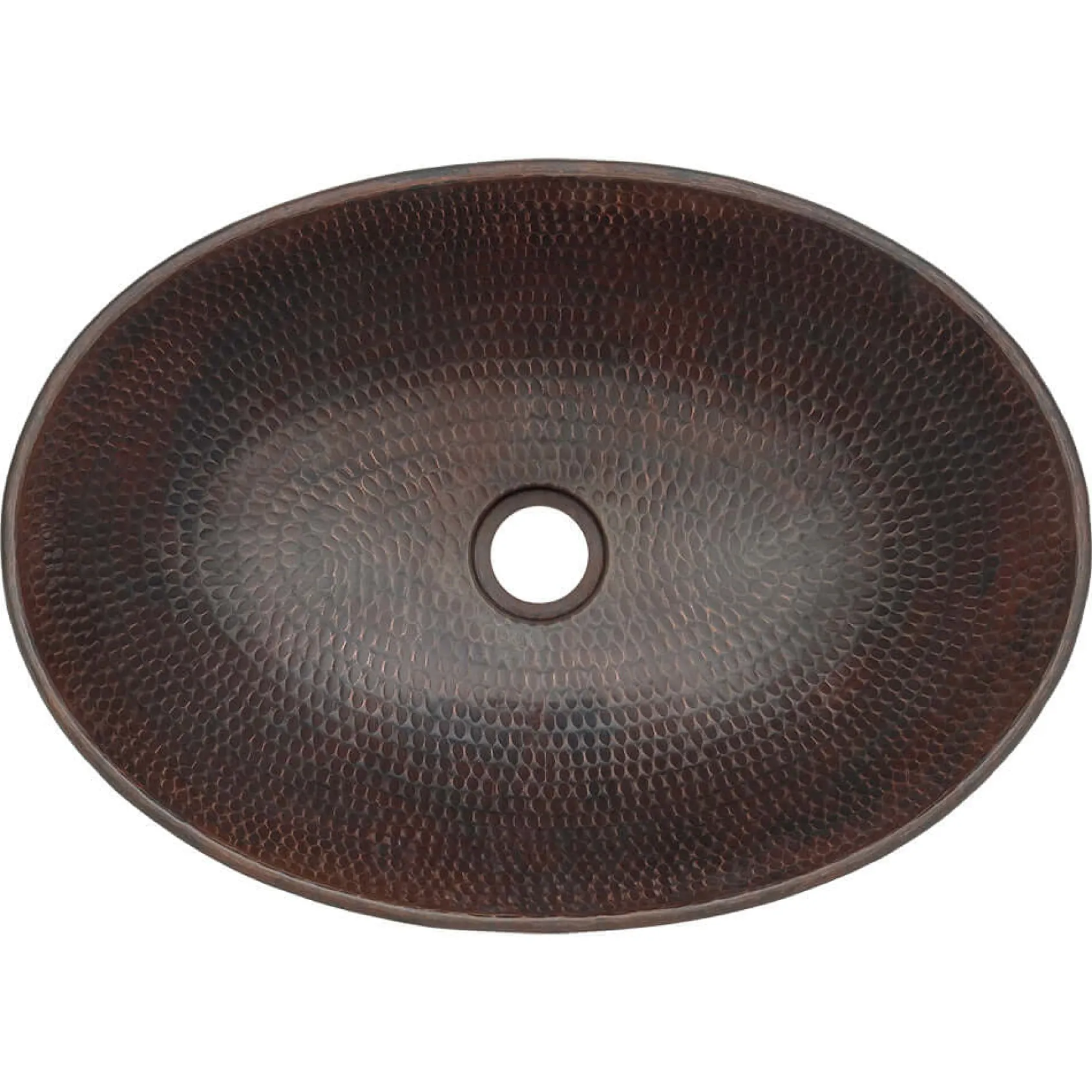 Premier Copper Products 17" Oval Copper Bathroom Sink, Oil Rubbed Bronze, VO17WDB