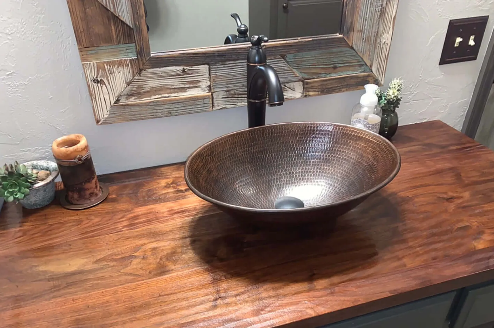 Premier Copper Products 17" Oval Copper Bathroom Sink, Oil Rubbed Bronze, VO17WDB